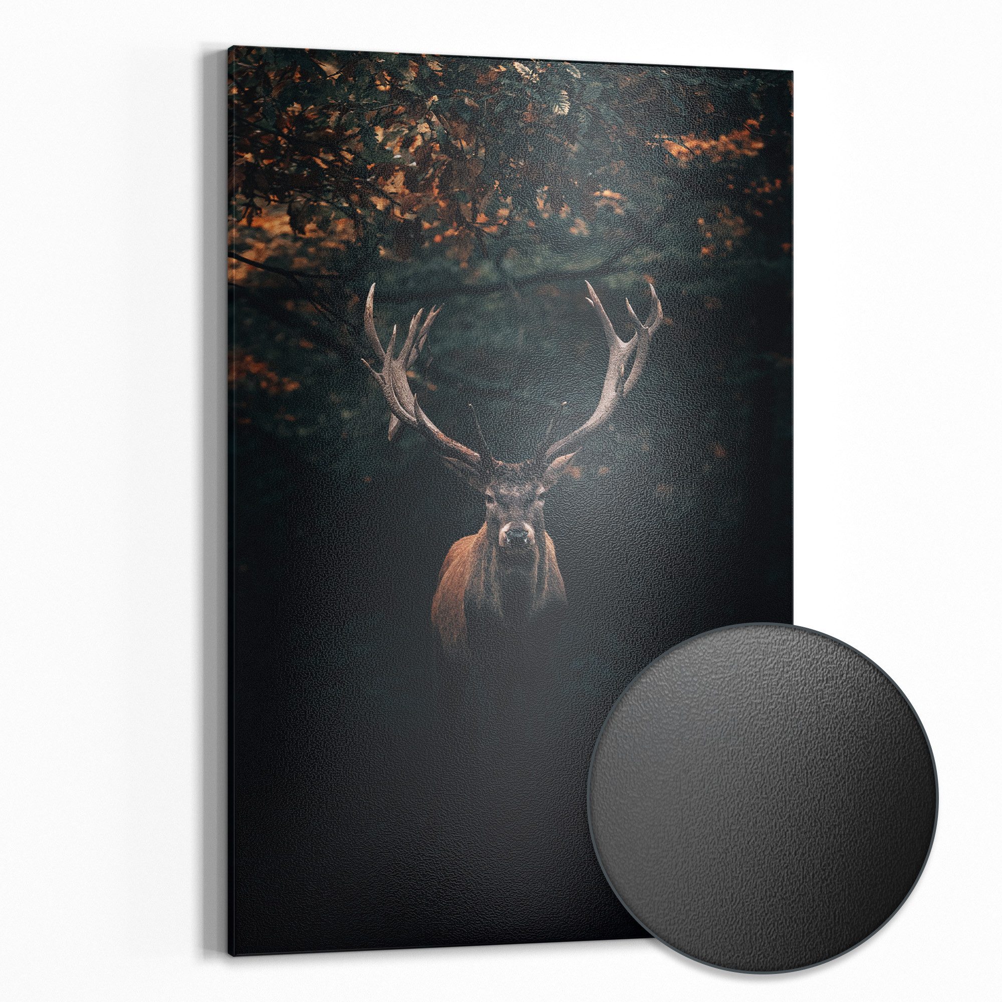 DEQOART Magnettafel 'Elch im Teutoburger Wald', Metall Whiteboard für alle Magnete, Magnetboard magnetisch