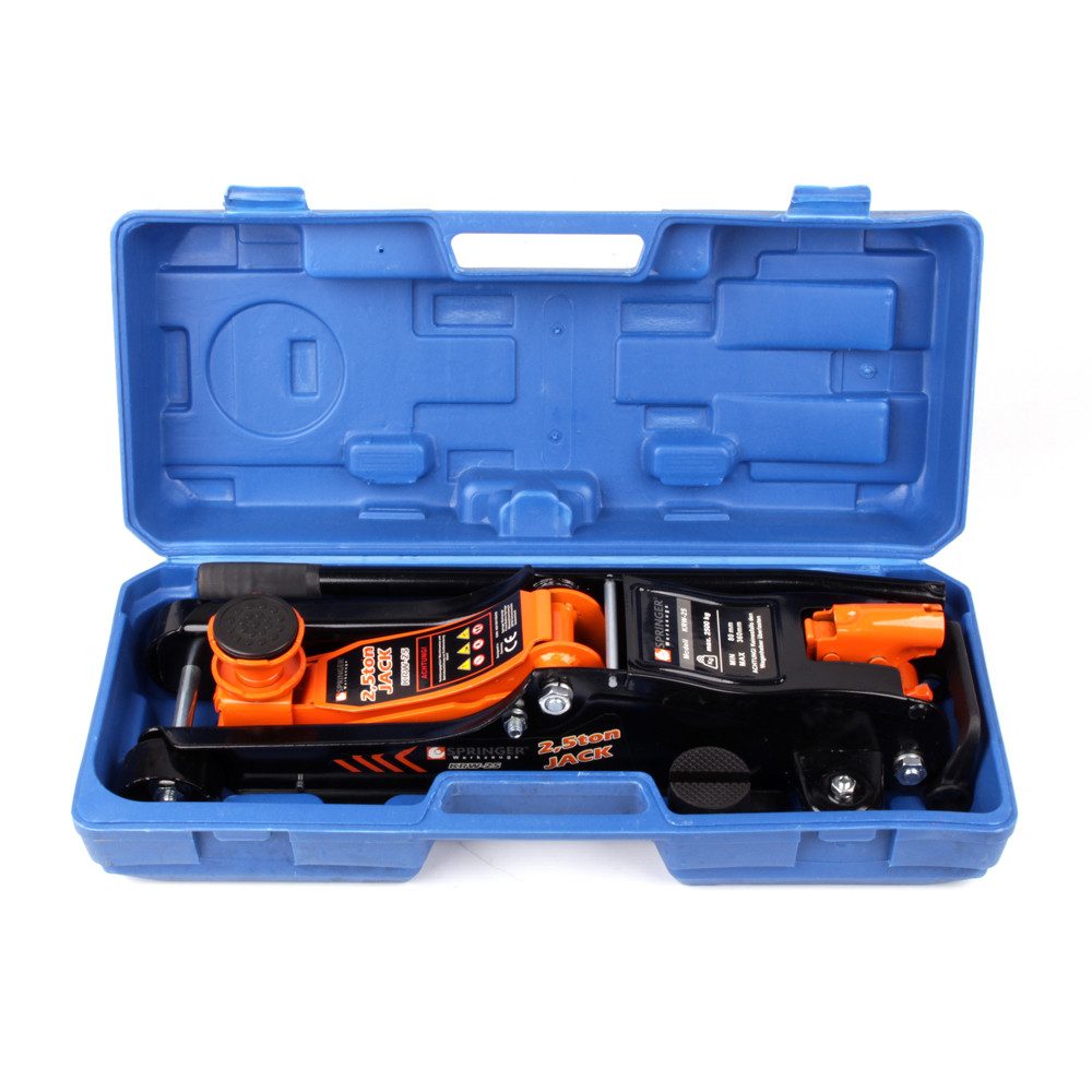 Springer Werkzeuge Rangierwagenheber 2,5T Rangierwagenheber Wagenheber KRW 25, max. Hubhöhe: 36,00 cm, 1 Paar Mechaniker Handschuhe als Gratis-Beilage