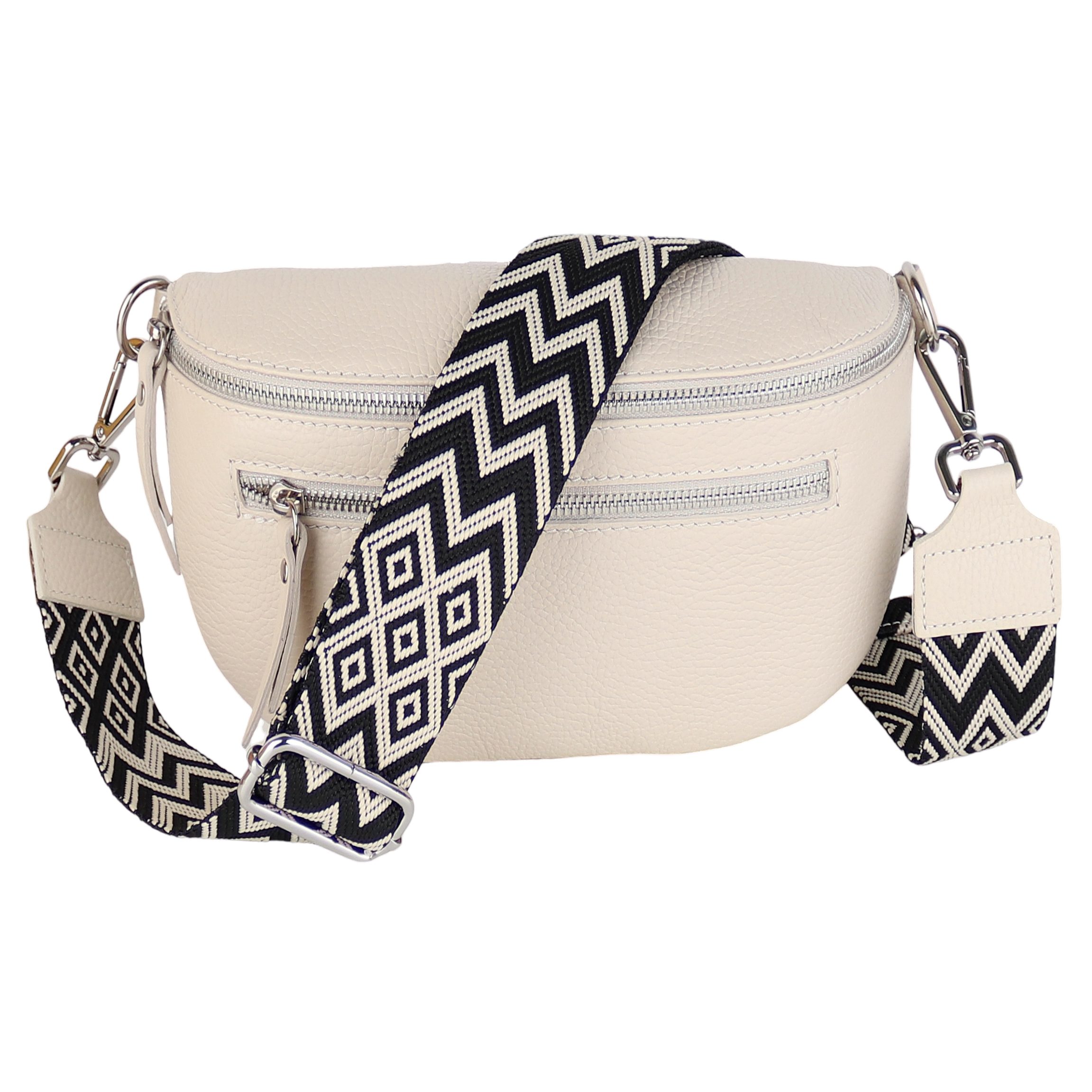 Bauchtasche Damen, Echtleder, Leder, Made in Italy, Umhängetasche, Brusttasche