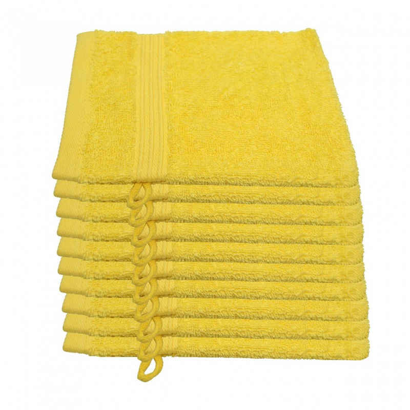 Julie Julsen Waschhandschuh 10-Waschhandschuh-Gelb-Waschhandschuh 15 x 21 cm (10-tlg)