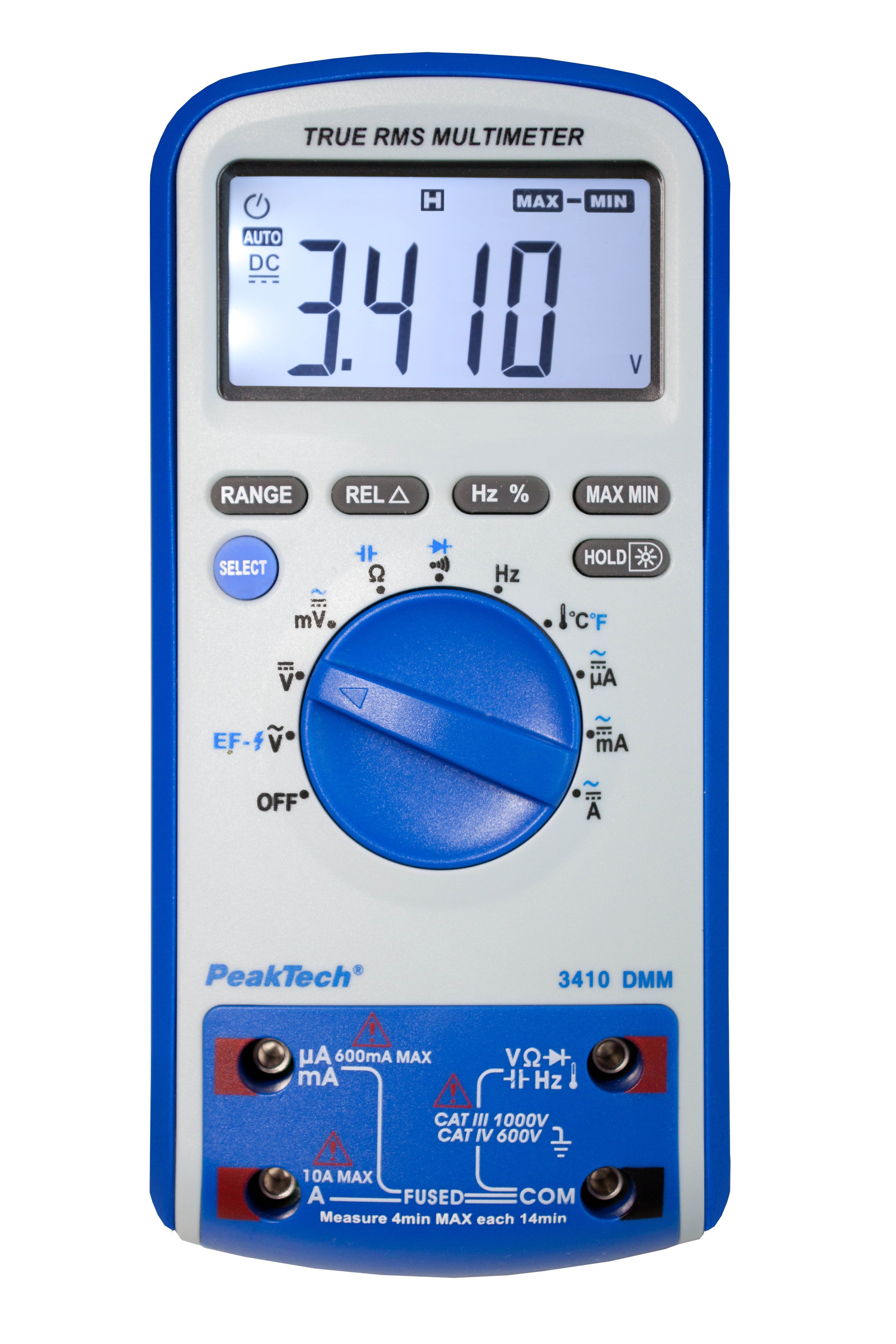 PeakTech Multimeter PeakTech 3410: TRMS Digitalmultimeter ~6.000 Counts 1000V / 10A AC/DC