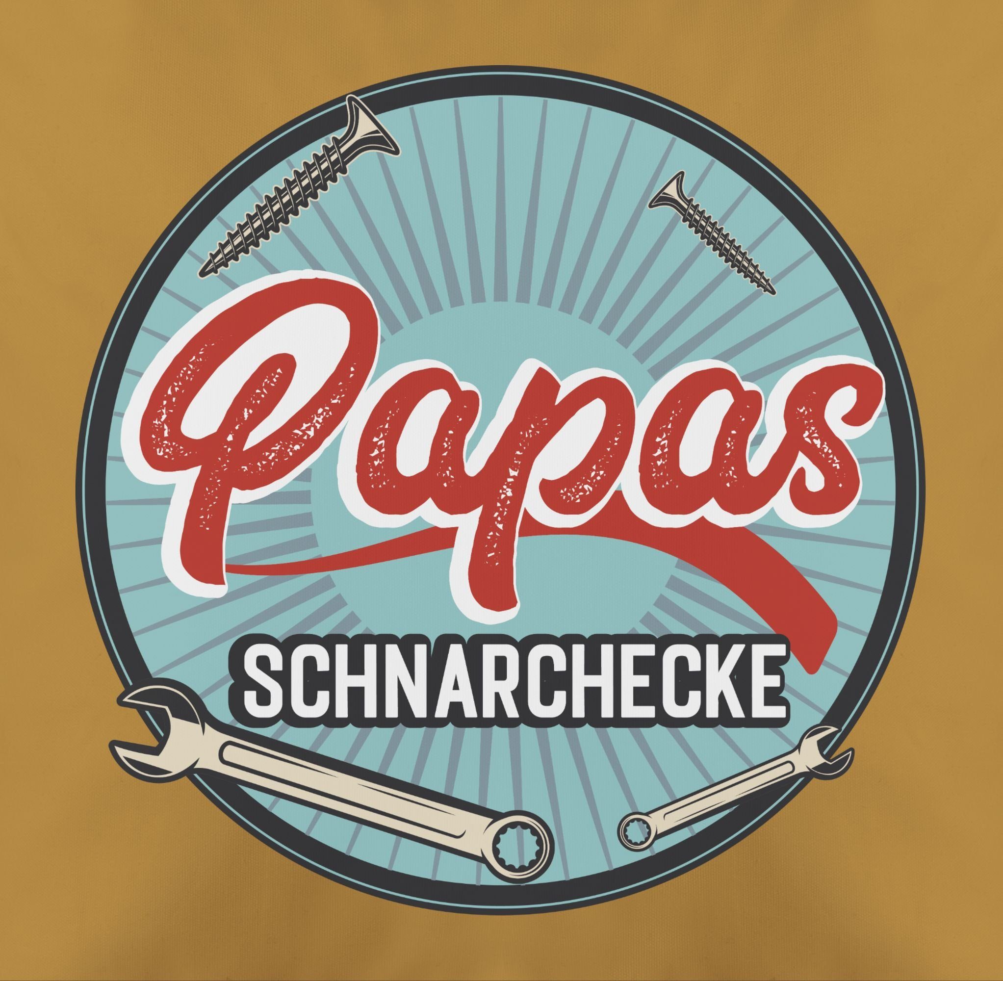Dekokissen Gelb Papas Schnarchecke blau, Shirtracer Vintage 3 - Kissen Vatertagsgeschenk