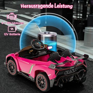 COSTWAY Elektro-Kinderauto Kinder Elektroauto Lamborghini, mit USB, AUX