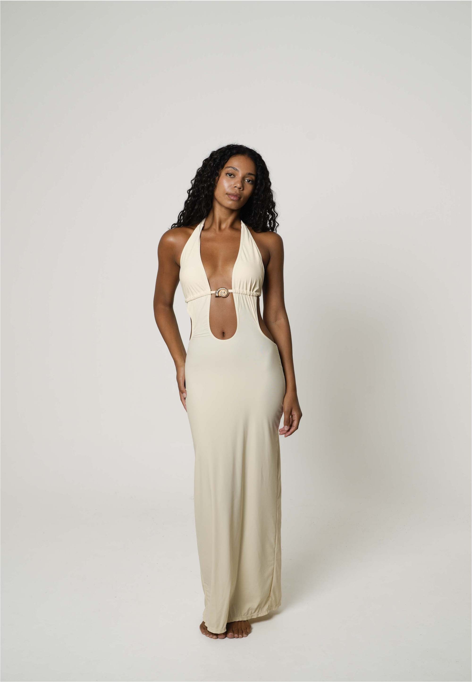 Moda Minx Jerseykleid Nautilus Shell Long Dress (1-tlg) mit tollem Muschel-Element