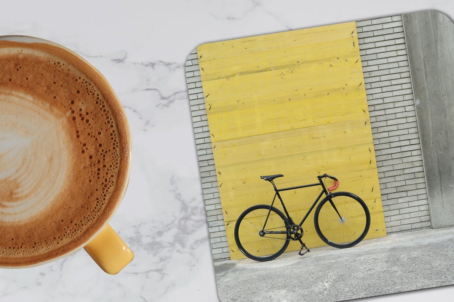 industriellen Tischuntersetzer, 6-tlg., MuchoWow Zubehör für Hintergrund, Gläser, einem Untersetzer, Ein Rennrad Glasuntersetzer, Glasuntersetzer Tasse vor Korkuntersetzer,