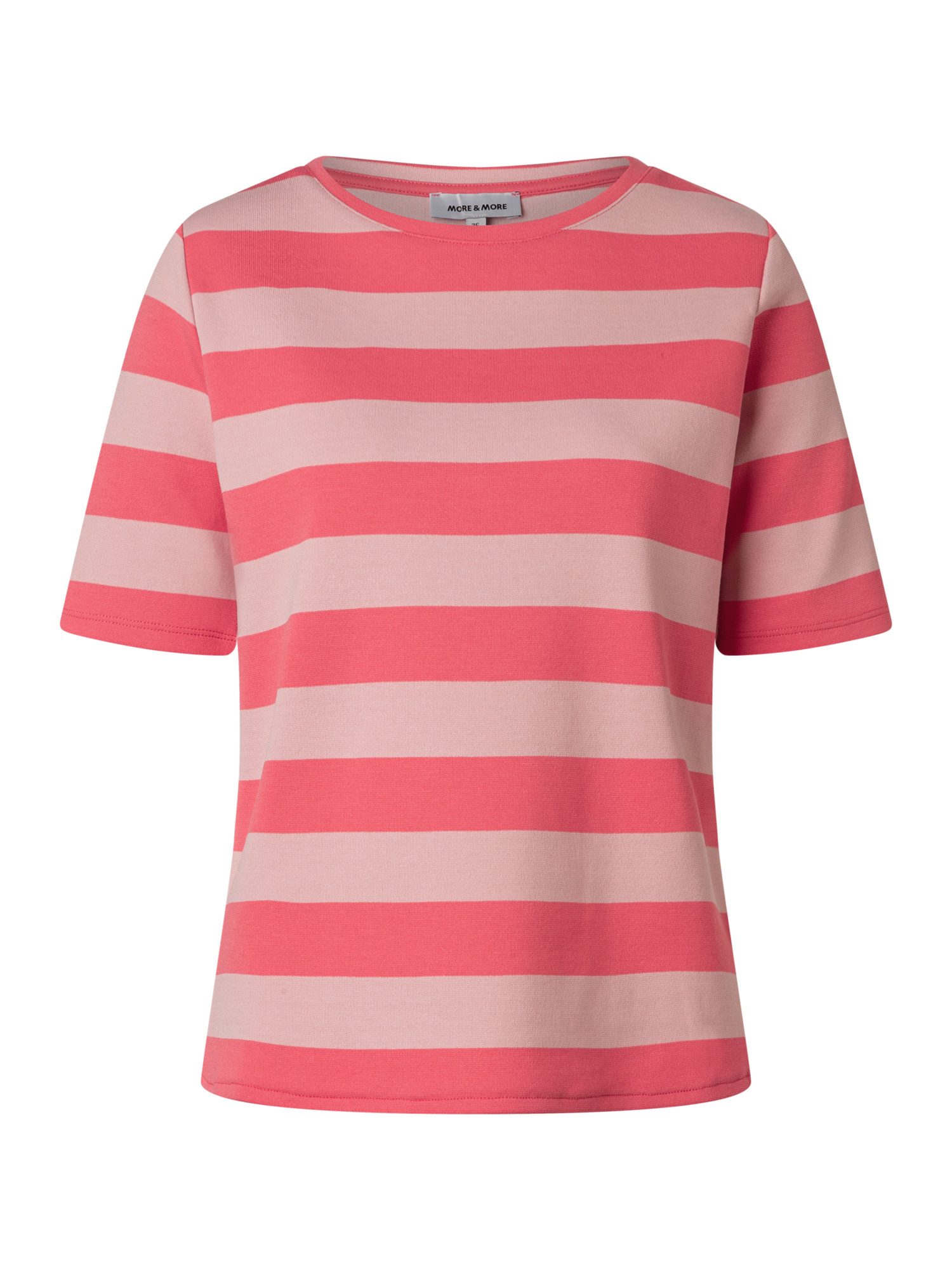 MORE&MORE Kurzarmshirt sportives, gestreiftes Heavy-Jersey-Shirt