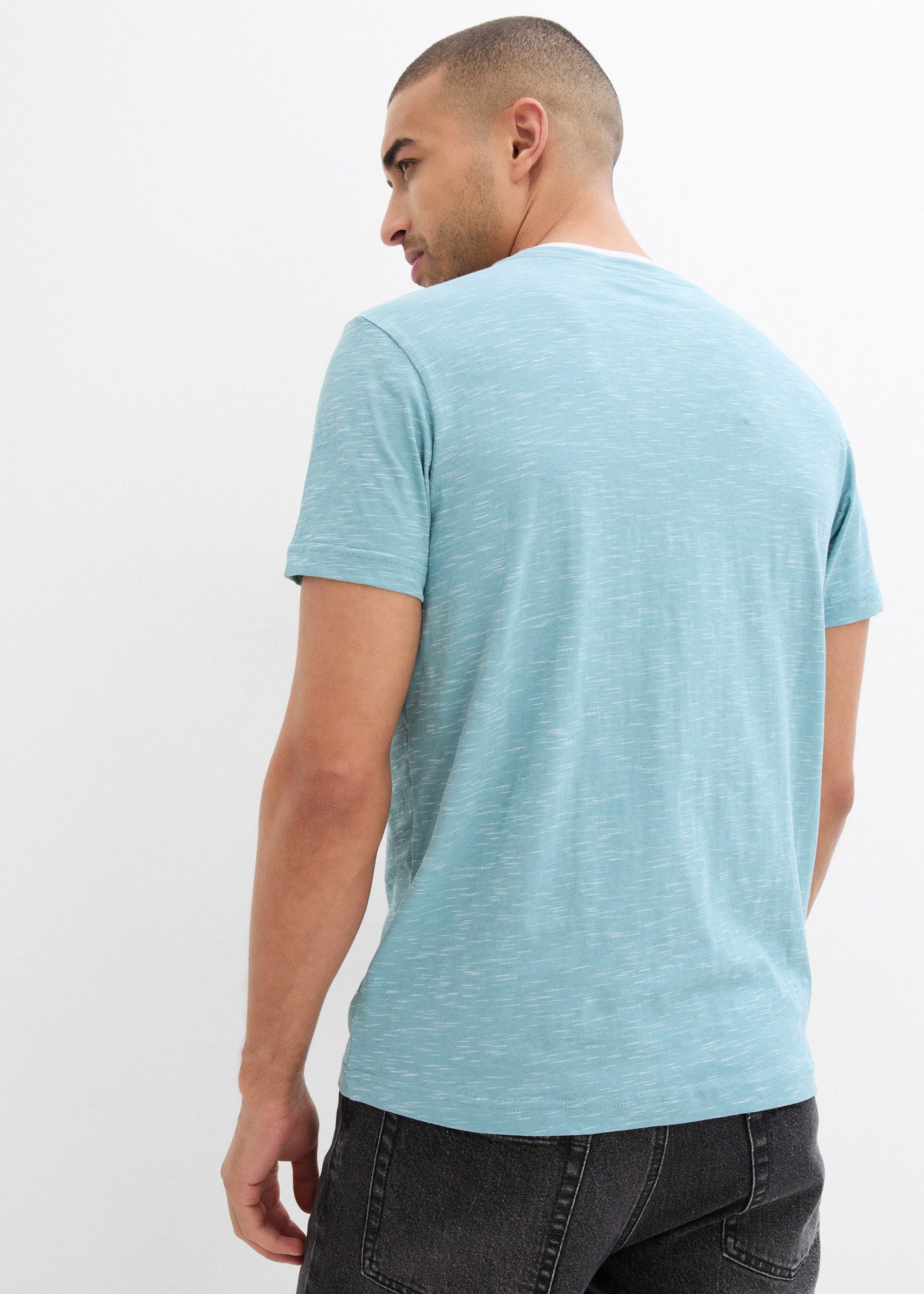 bonprix 2-in-1-Shirt Regular Fit, mit Brusttasche, Henley-Stil, Lagen-Look