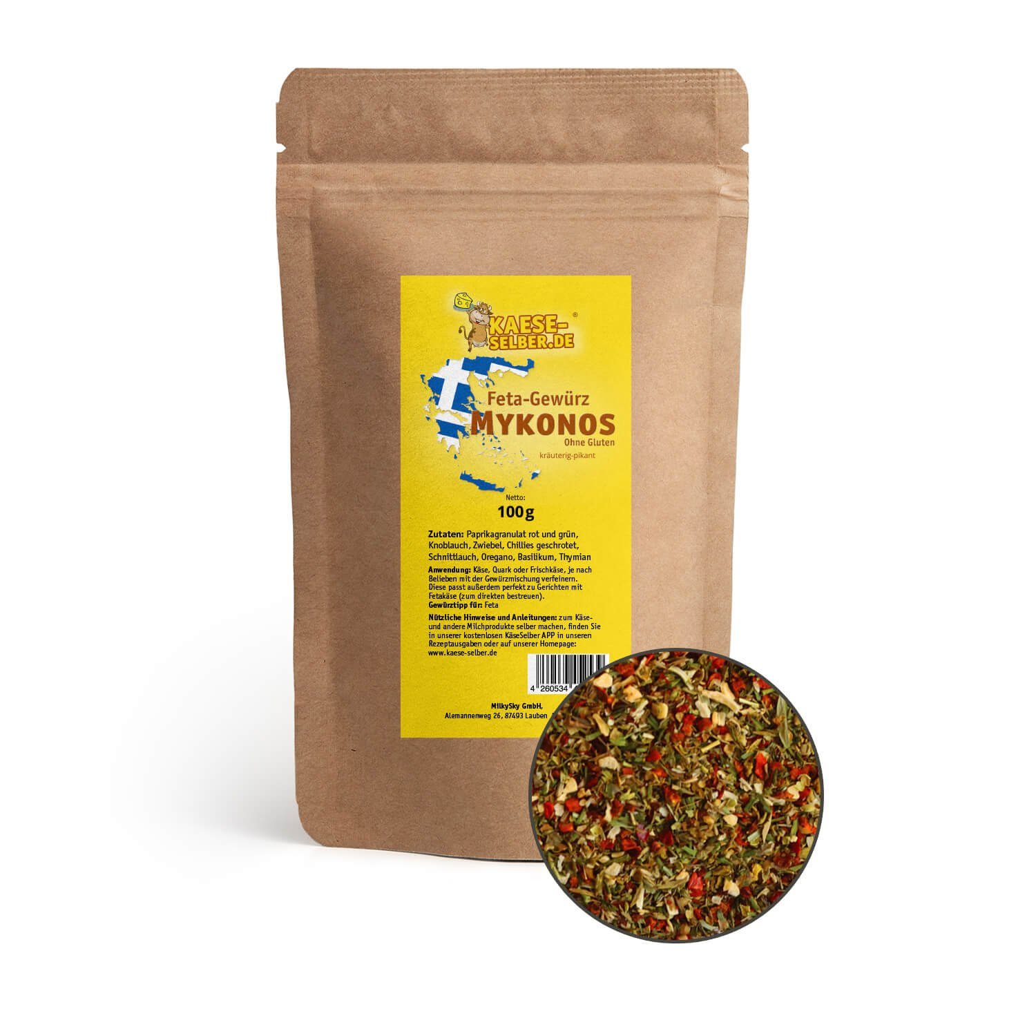 Back-Set kaese-selber.de Fetagewürz Mykonos 100 g