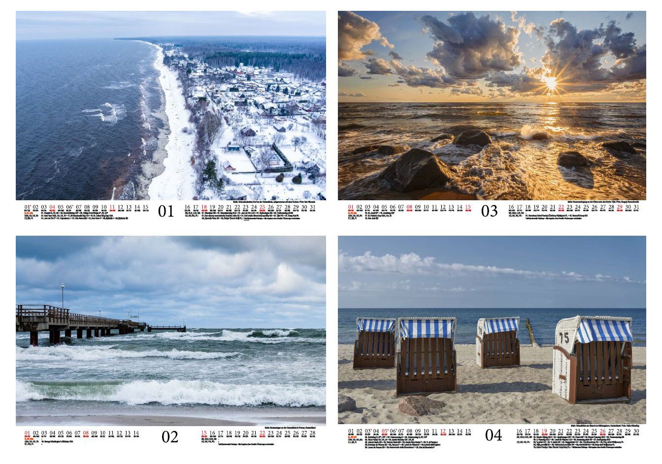 Seelenzauber Wandkalender Küstenzauber Nord- und Ostsee DIN A4 Kalender für 2026 Urlaub Meer