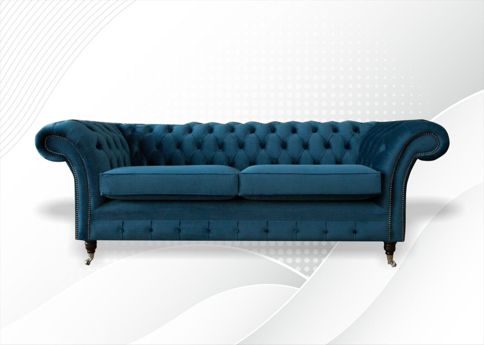 Sofa 3 JVmoebel Couch Chesterfield-Sofa, Sofa cm Design Chesterfield 225 Sitzer