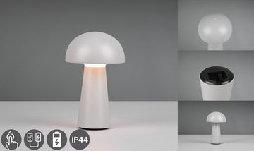 TRIO Leuchten LED Außen-Tischleuchte Lennon, Dimmfunktion, LED fest integriert, Warmweiß, LED Outdoor Tischlampe,4-fach Touchdimmer, Ladefunktion per USB-C,IP44