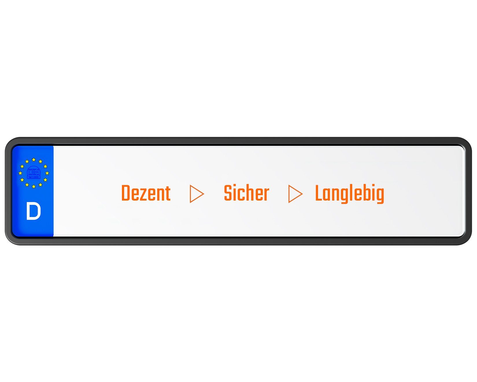 L & P Car Design Kennzeichenhalter für Auto mit umlaufendem Rahmen in Schwarz, (2 Stück) – Bild 5 von 5