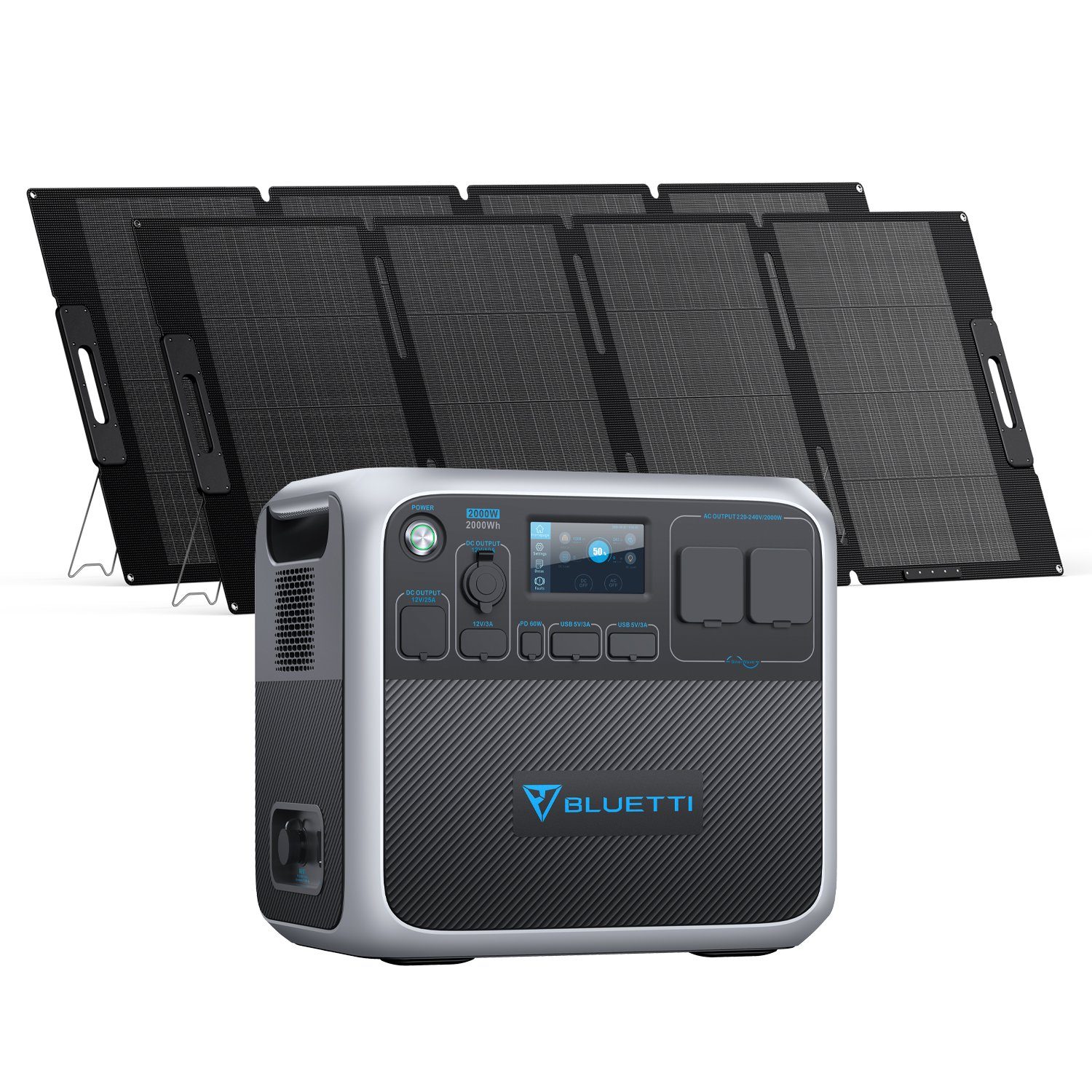 BLUETTI Stromerzeuger Solar Generator AC200P mit 2 MP200 Solarpanels