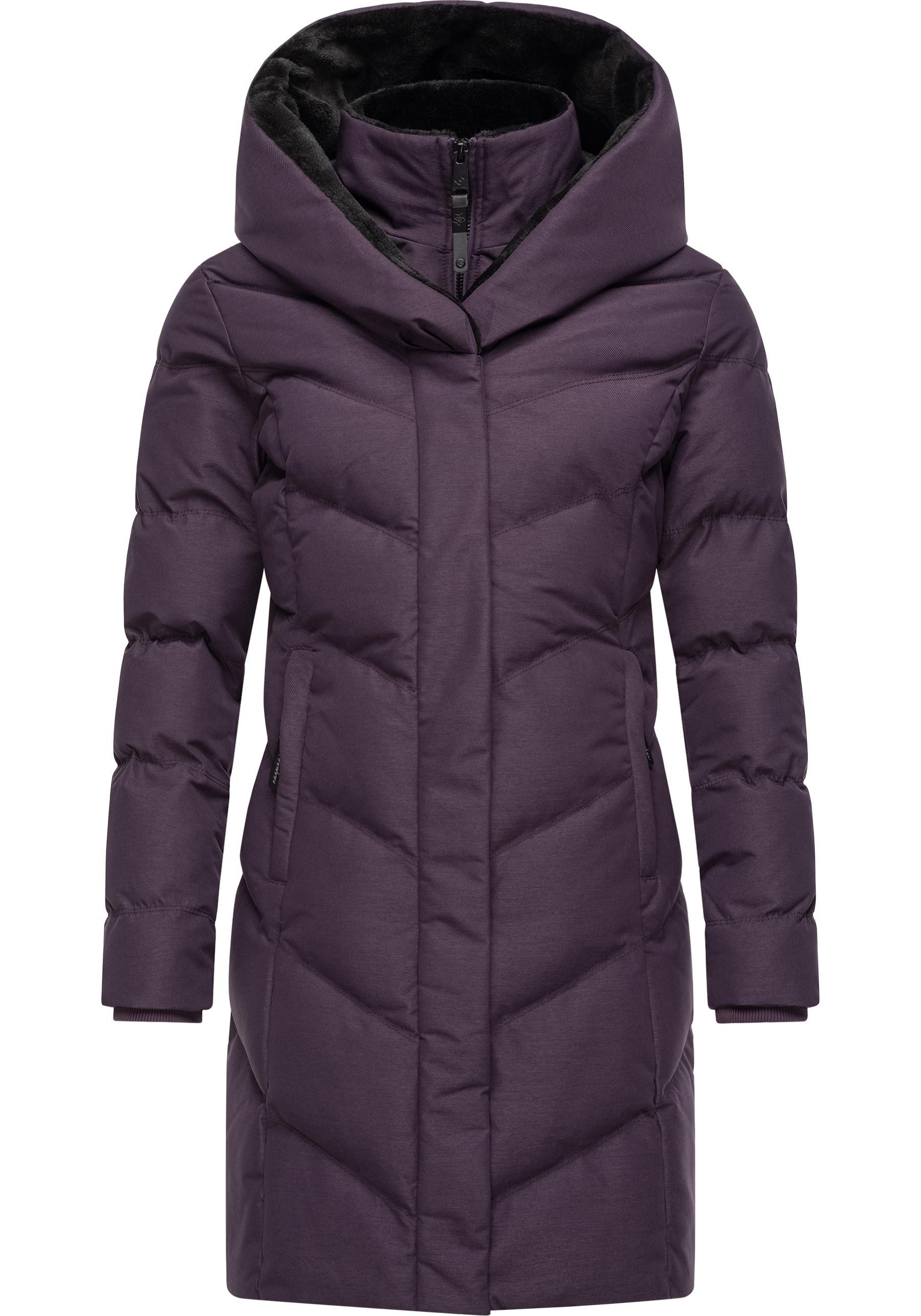 Ragwear Steppmantel Natalka Cosy wasserdichter Mantel mit flauschigem Kunstfell-Kragen