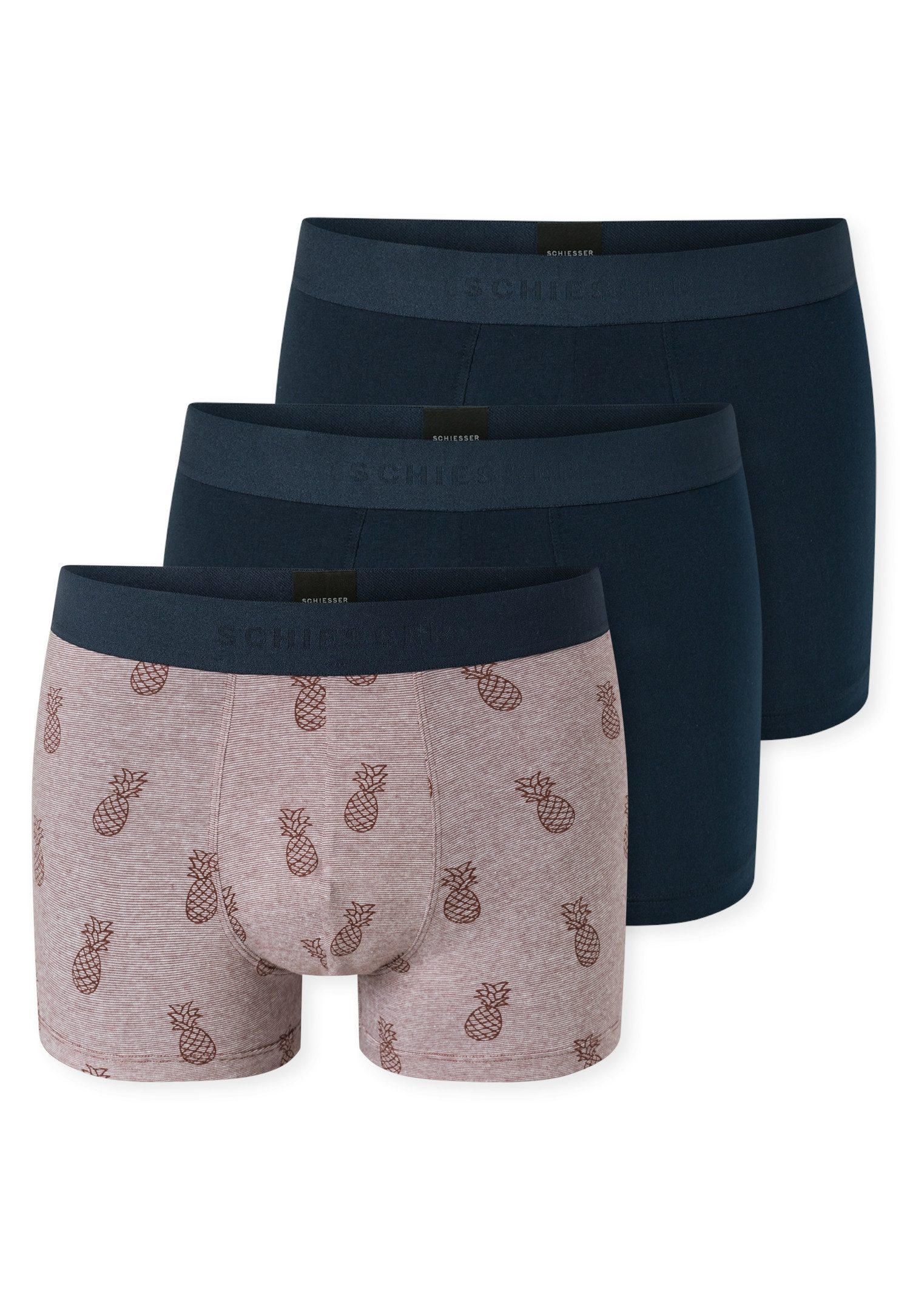 Schiesser Boxer 95/5 Multipacks (3er Pack) ohne Eingriff, softer Logo-Webgummibund