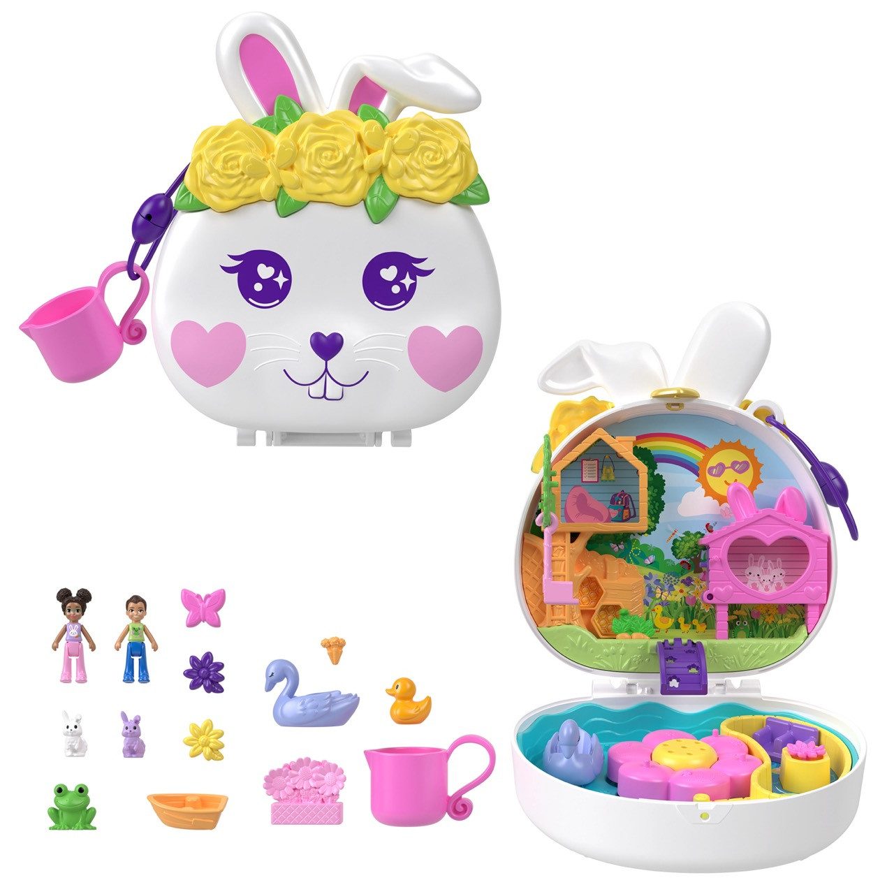 Mattel® Minipuppe Polly Pocket Blumen-Häschen Schatulle günstig online kaufen