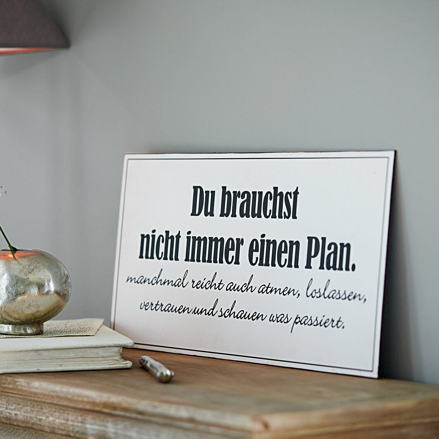 Mirabeau Wanddekoobjekt Deko-Schild Plan weiß günstig online kaufen