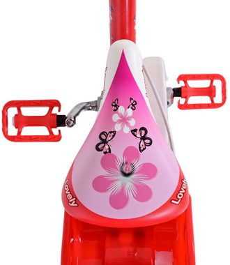 Volare Kinderfahrrad Kinderfahrrad Lovely für Mädchen 14 Zoll Kinderrad Rot Weiß Fahrrad