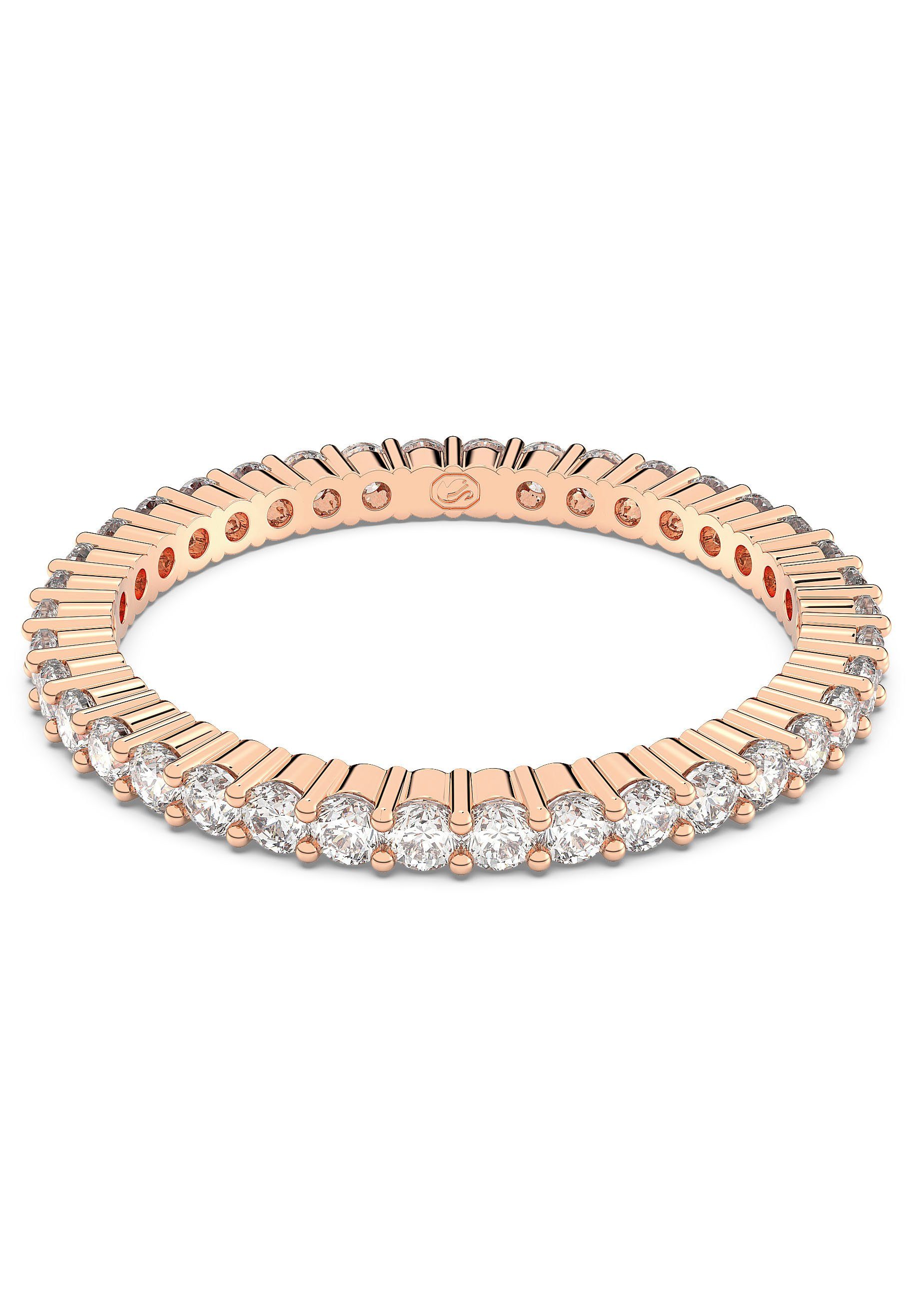 Swarovski® Vitorre, 5656300, Kristall Swarovski Rundschliff, Fingerring mit 5655703, 5656297, 5656293, roségoldfarben-kristallweiß