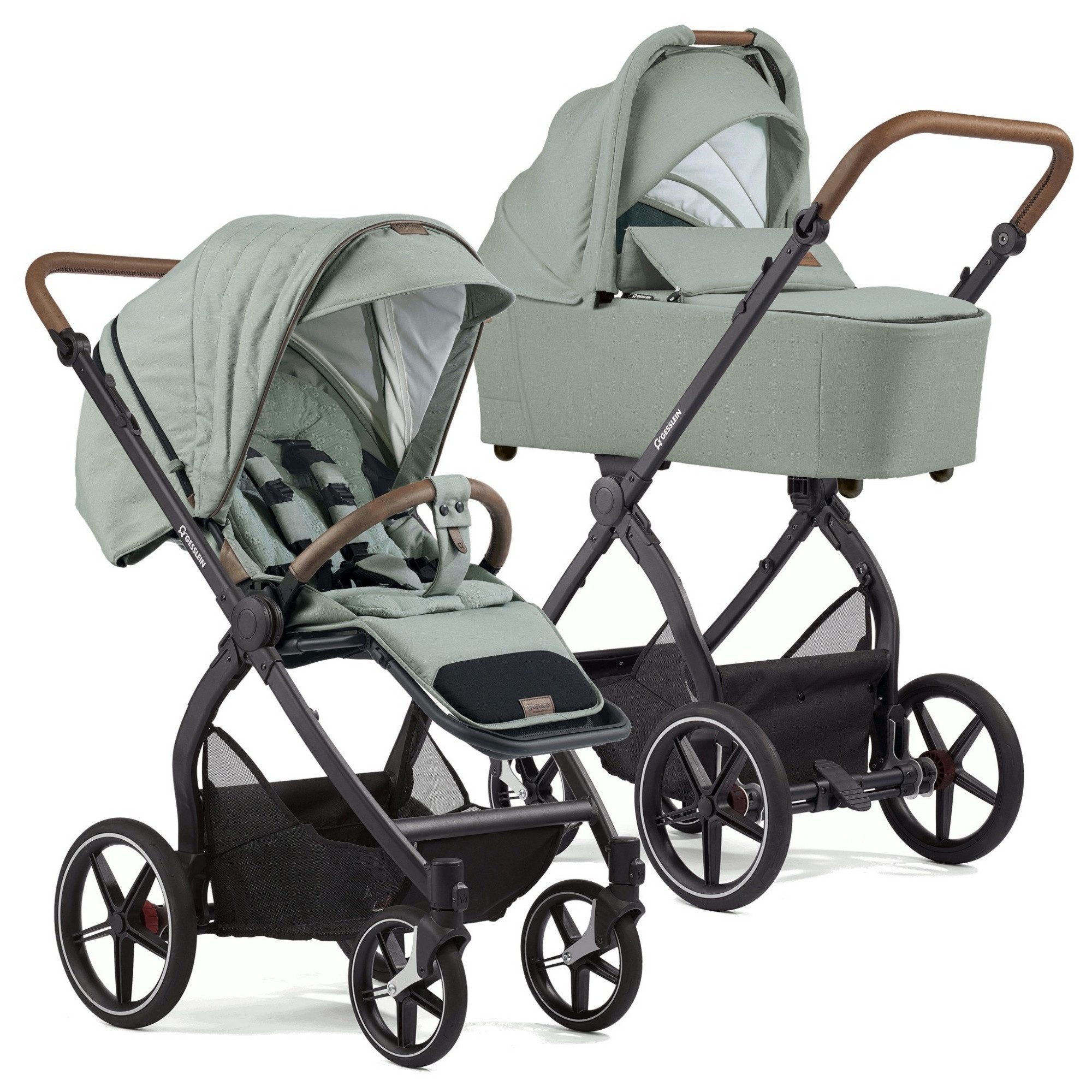 Gesslein Kombi-Kinderwagen Gesslein FX4 Swing 2in1 Kinderwagen-Set inkl. Babywanne Panorama Lyx