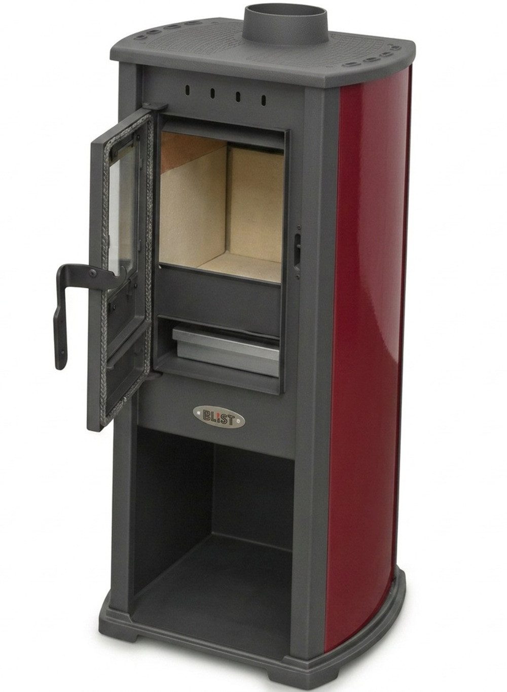 Blist Kaminofen BERNA LUX G 4.0 rot, 5.9 kW