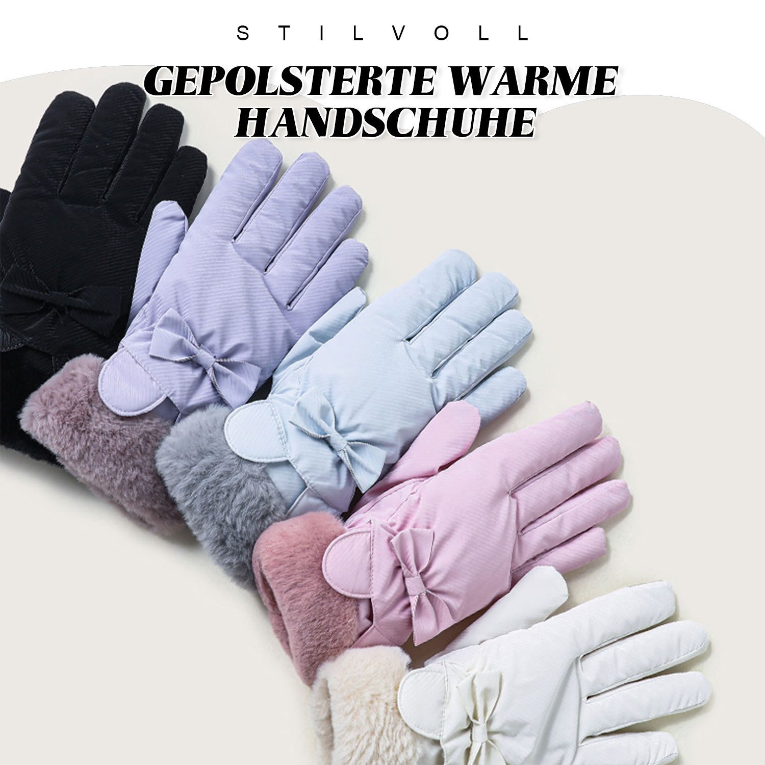 Refttenw Fahrradhandschuhe Damen Winter Warm Plüsch Gefüttert Handschuhe, Touchscreen Handschuhe