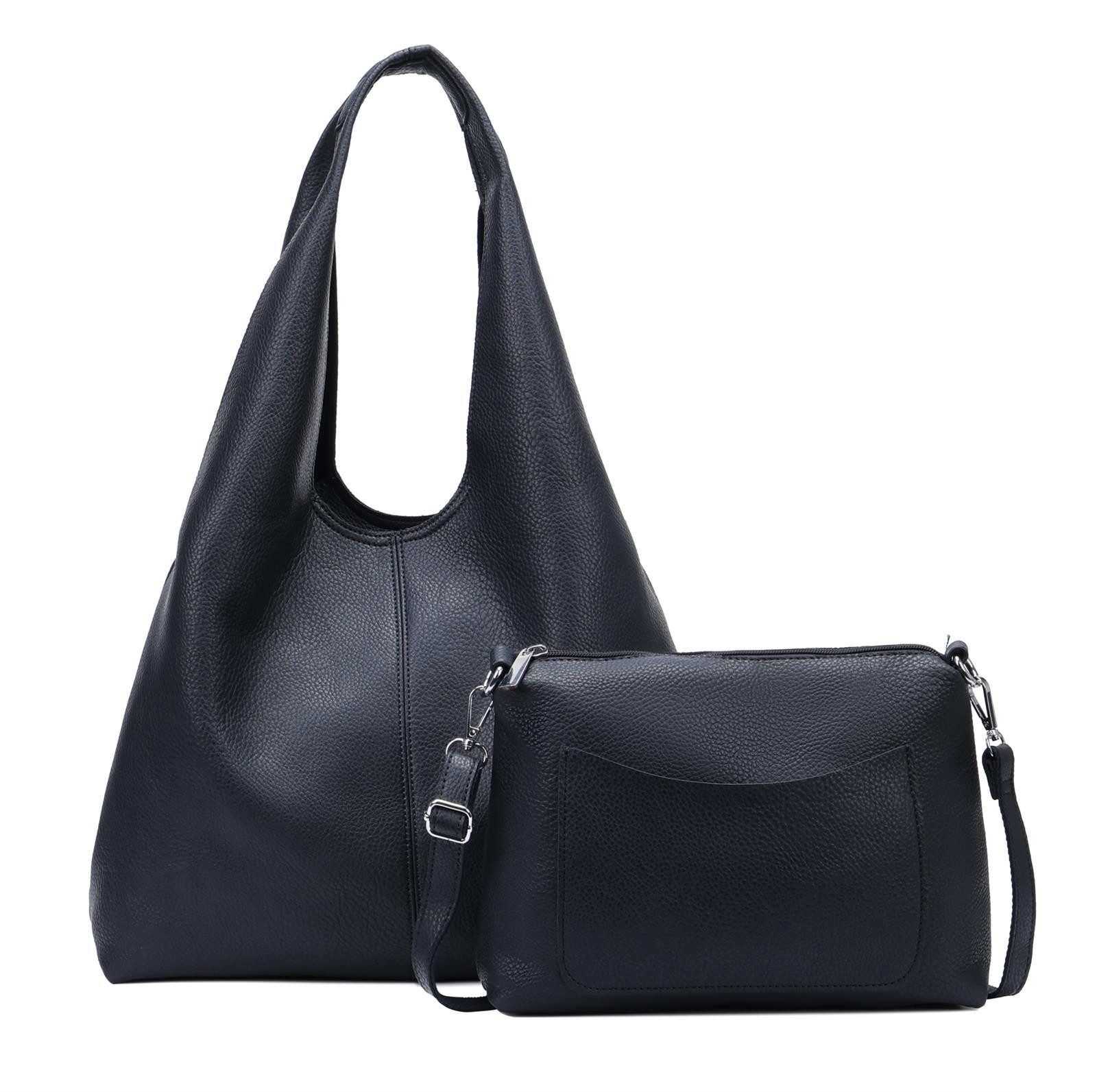 Schultertasche DAMEN XXL SHOPPER Set HOBO Cross Over Body Bag Umhängetasche Beutel