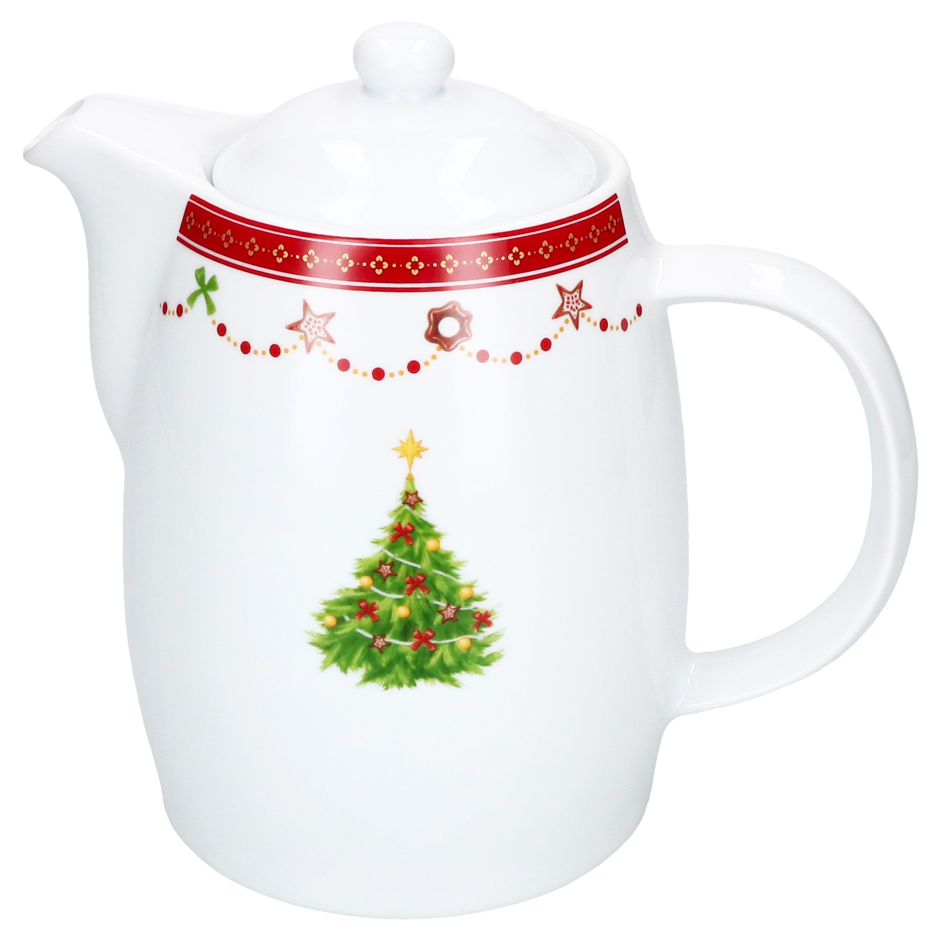 MamboCat Kanne Kanne Weihnachtstraum 850ml mit Deckel Porzellan Tee & Kaffee