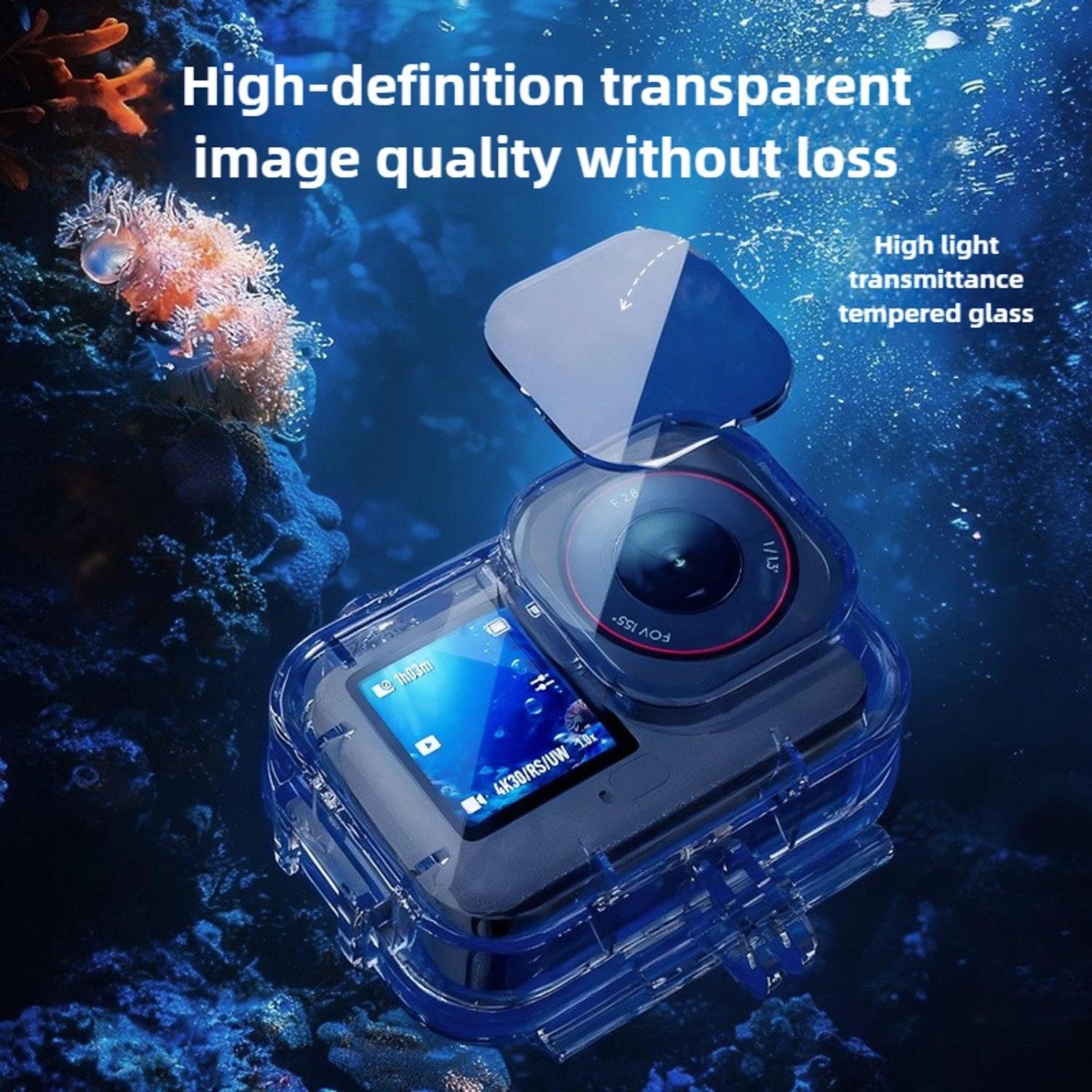 Wigento Unterwasser Diving Cover für DJI Action 6 Wasserdicht bis 70m Zubehör Zubehör Drohne (Kompakt, Robust, Passgenau, Wasserdicht, Für Unterwasseraufnahmen) – Bild 3 von 5