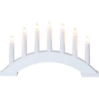EGLO Kerzenständer Bea, Lichterbogen Weihnachten mit 7 Kerzen, gebogen, weiß mit Kabel