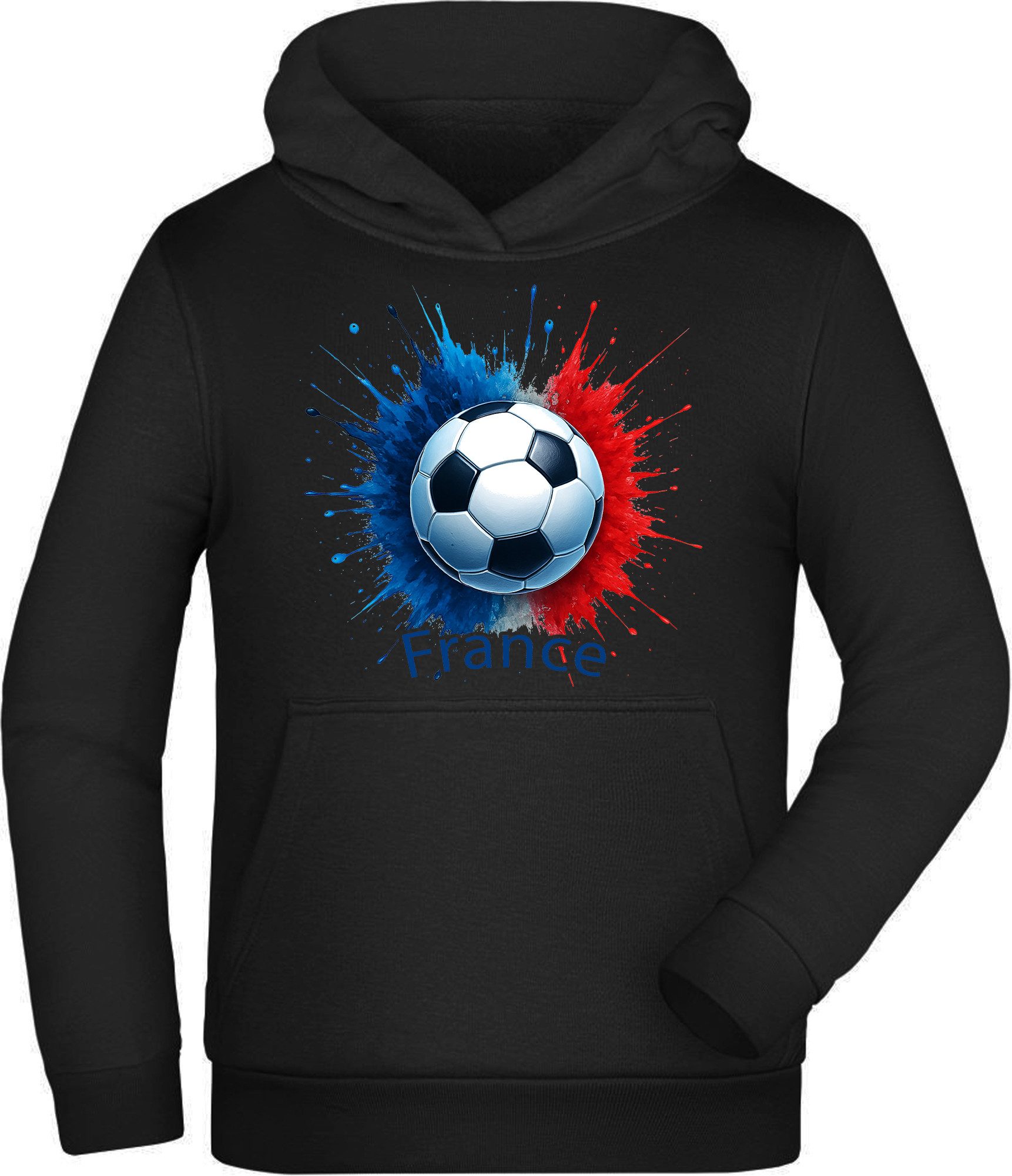 MyDesign24 Hoodie Kinder WM Hoodie Nationalmannschaft Fussball Kapuzensweater – Frankreich Fan Hoodie i676