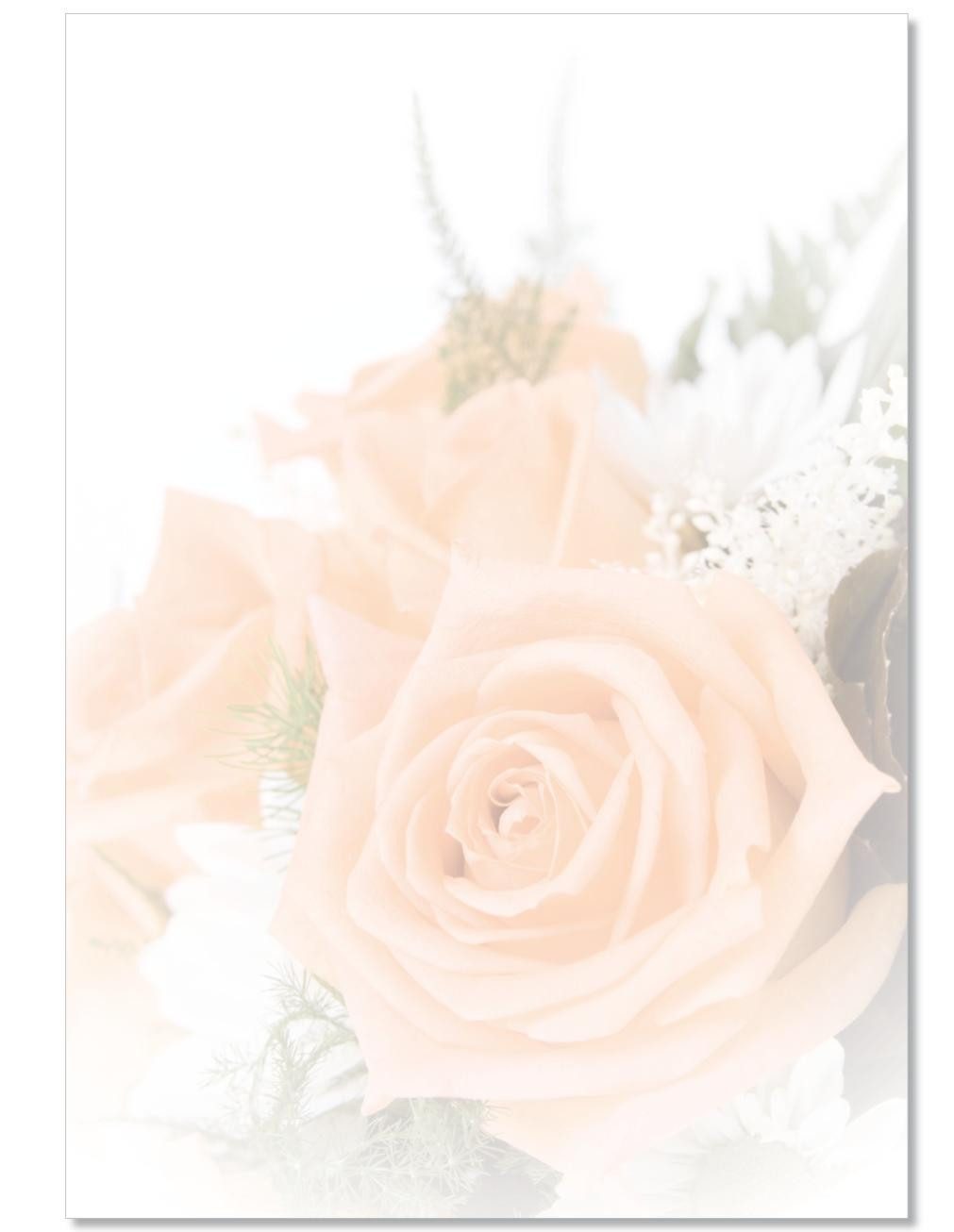 Briefpapier Motivpapier Rosen und Lilien DIN A4, gut beschreibbar