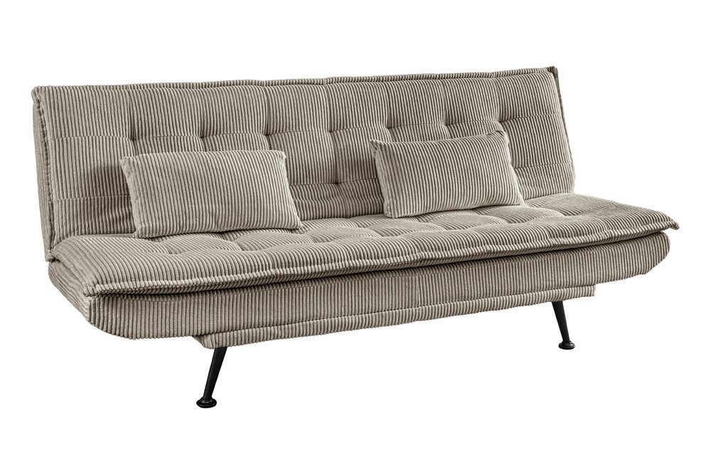 riess-ambiente Schlafsofa JAZZ 190cm greige – 3-Sitzer Sofa mit Bettfunktion, Cordbezug, modern, Einzelartikel 1 Teile, komfortable Ausziehcouch mit Polsterung  – Bild 4 von 5