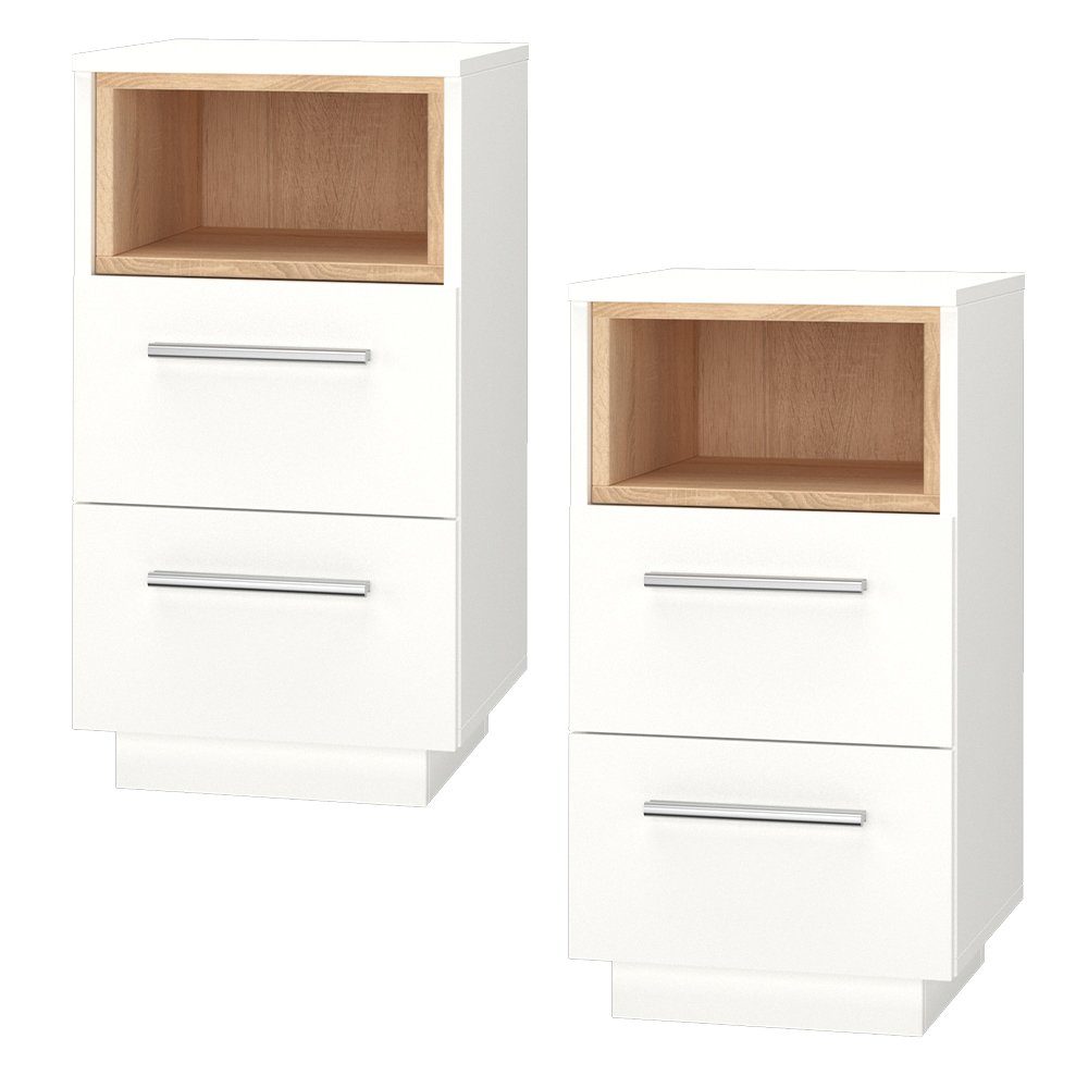 Vicco Nachtschrank Beatrice, Weiß/Sonoma, 36 x günstig online kaufen