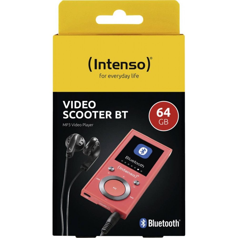 Intenso 3717493 Video Scooter BT 64GB Pink MP3- und Videowiedergabe MP3-Player (Bluetooth 5.0)