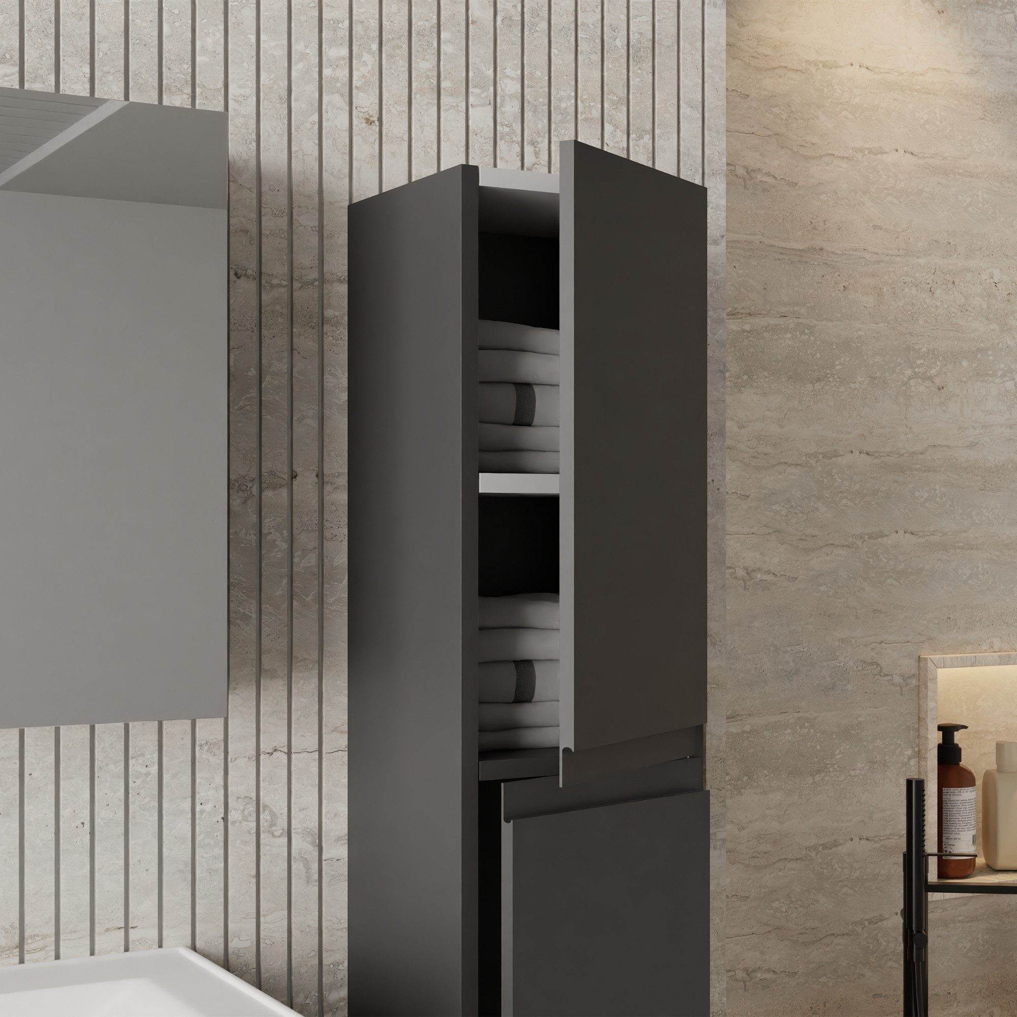 Karen Badmöbel-Set Hochschrank Lara, (Komplett-Set, Standartmäßig 3-Teilig günstig online kaufen