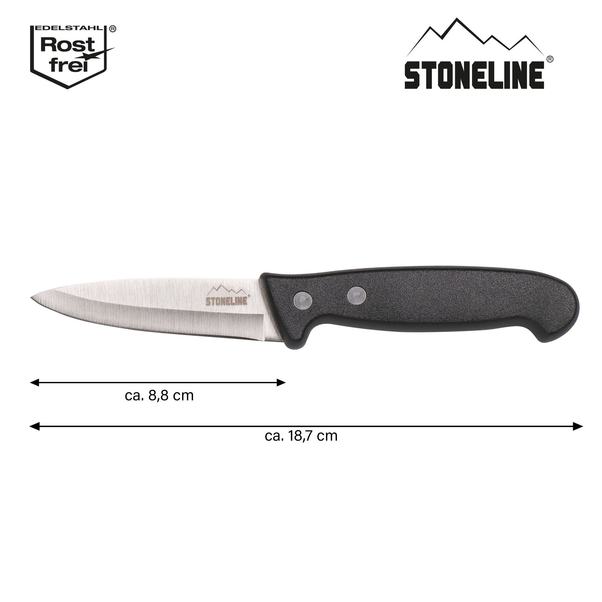 STONELINE Gemüsemesser, Edelstahl rostfrei, mit Klingenschutz, Designed in Germany