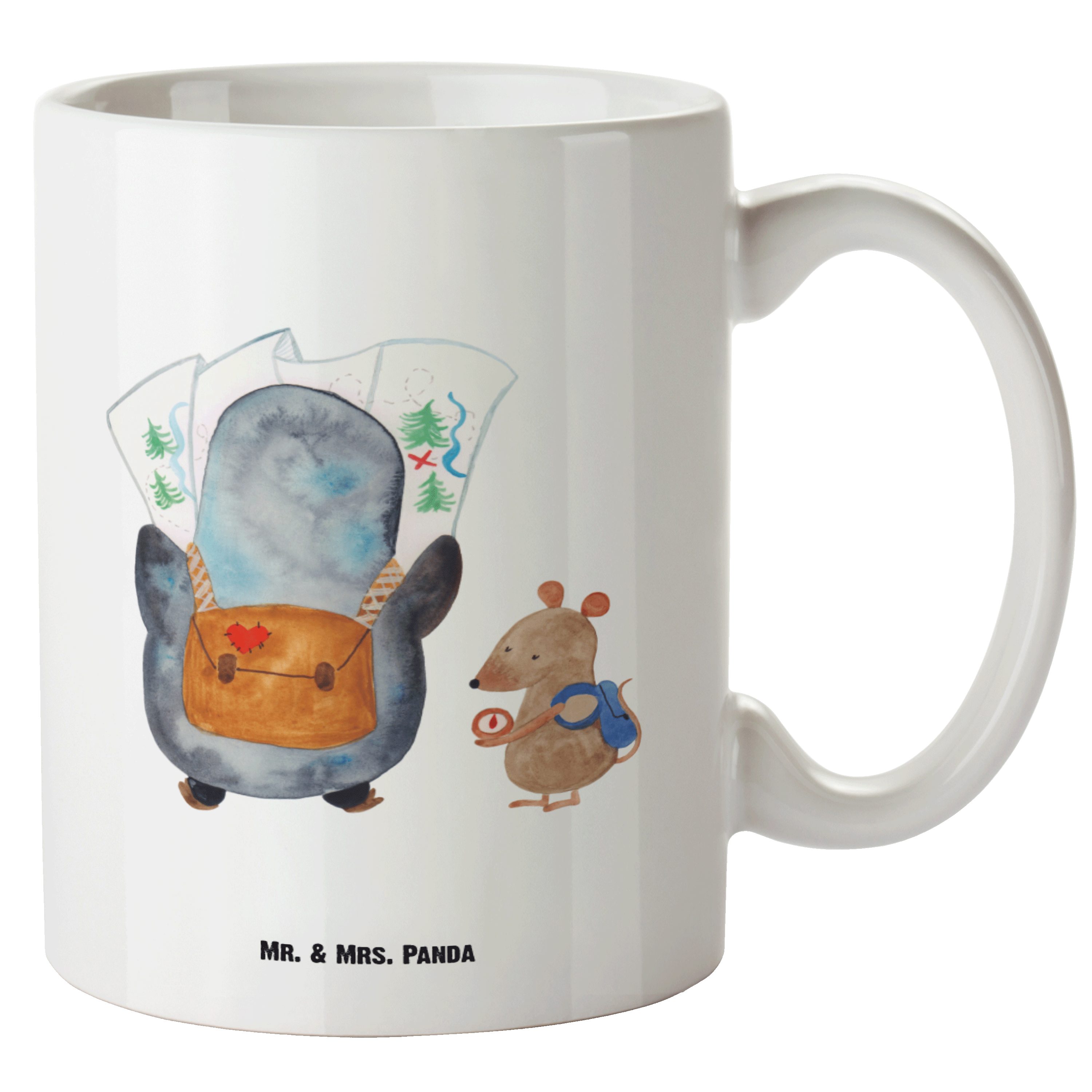Tasse Tasse, Teetasse, Mr. & Pinguin Geschenk, Keramik Maus XL XL Weiß - - Tasse & Panda Mrs. Gro, XL Wanderer