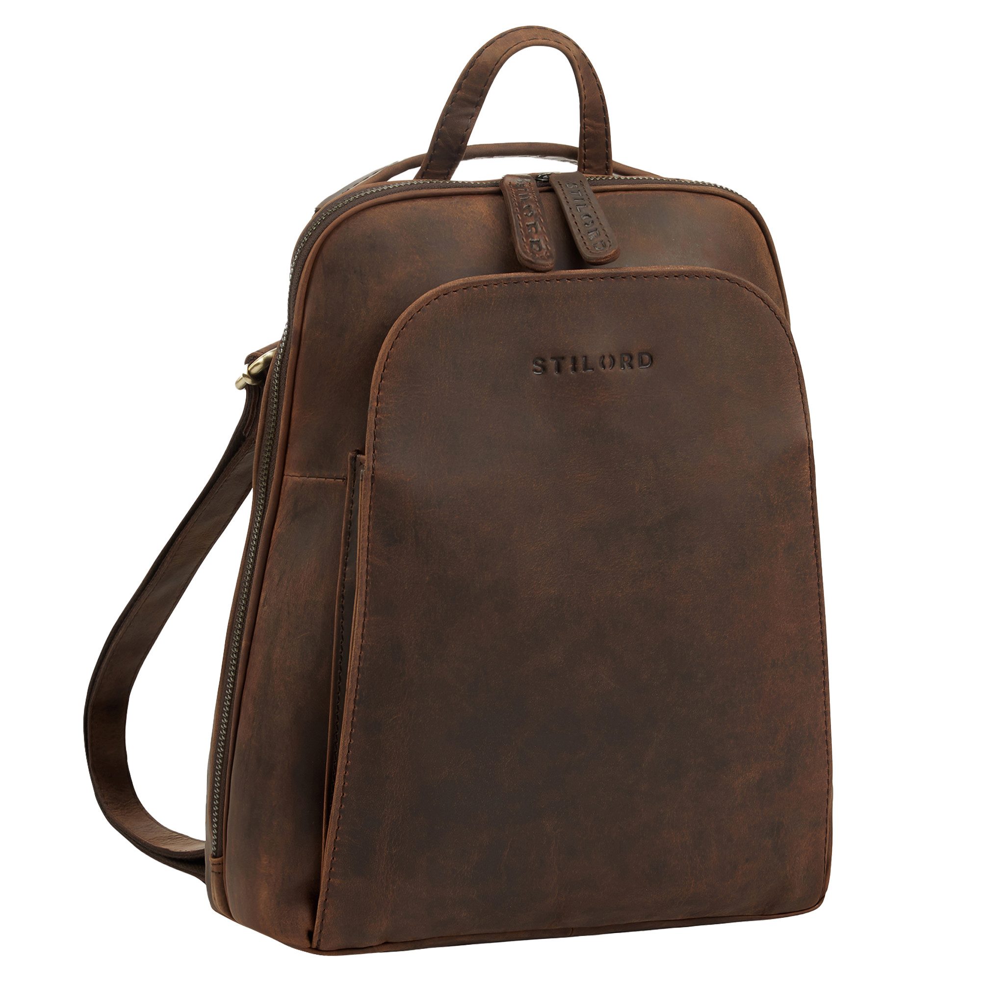 STILORD Cityrucksack "Ophelia" 2-in-1 Rucksack-Tasche Echt Leder Damen 10,9 Zoll