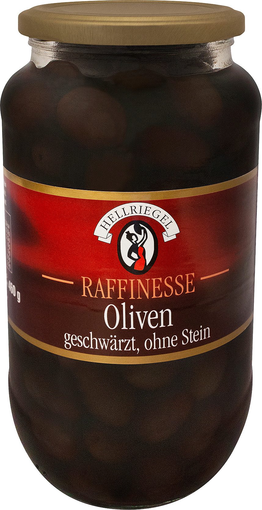 HELLRIEGEL Gemüsekonserve, Oliven ohne Stein schwarz