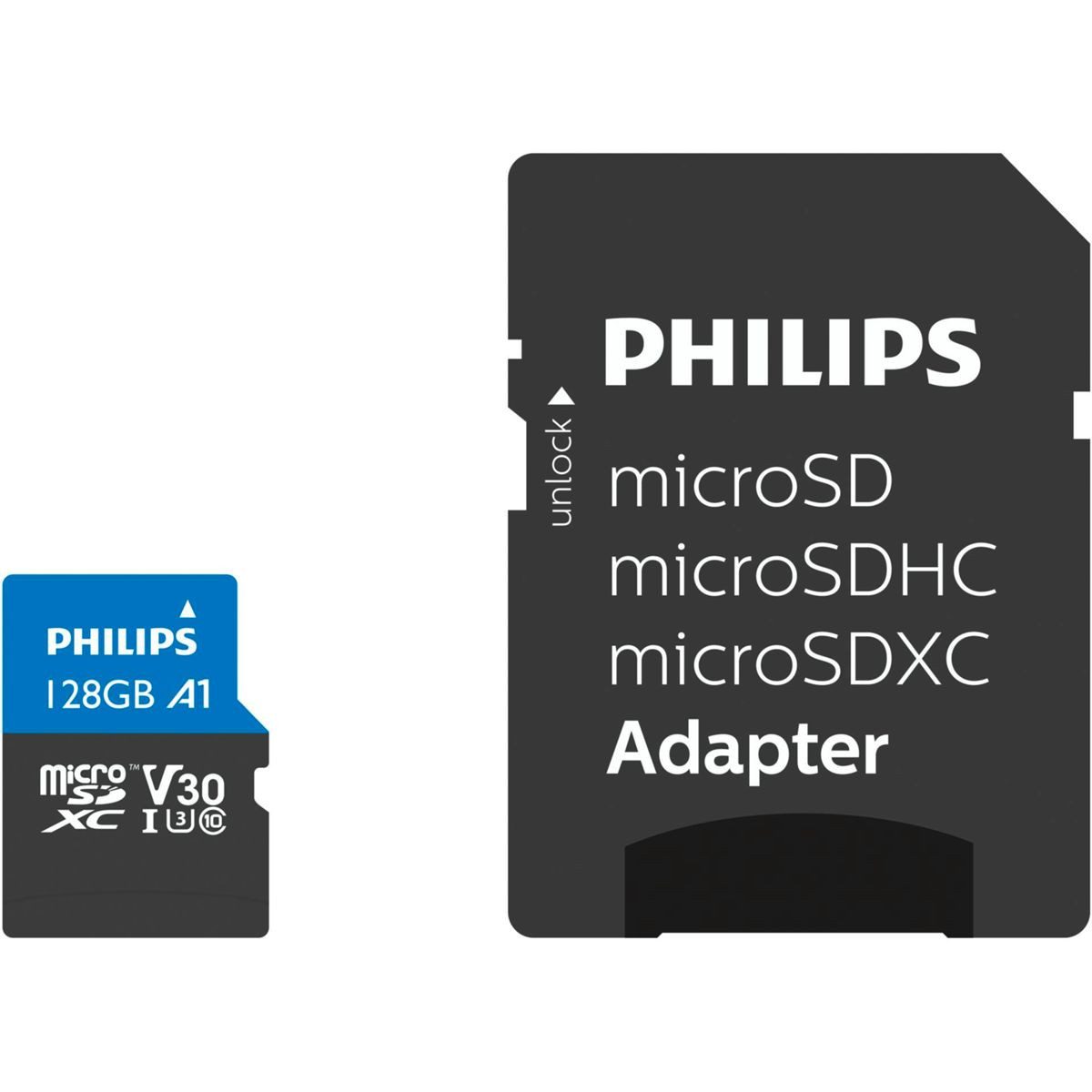 Philips MicroSDXC Card 128GB Class 10 UHS-I U3 incl. Micro SD-Karte