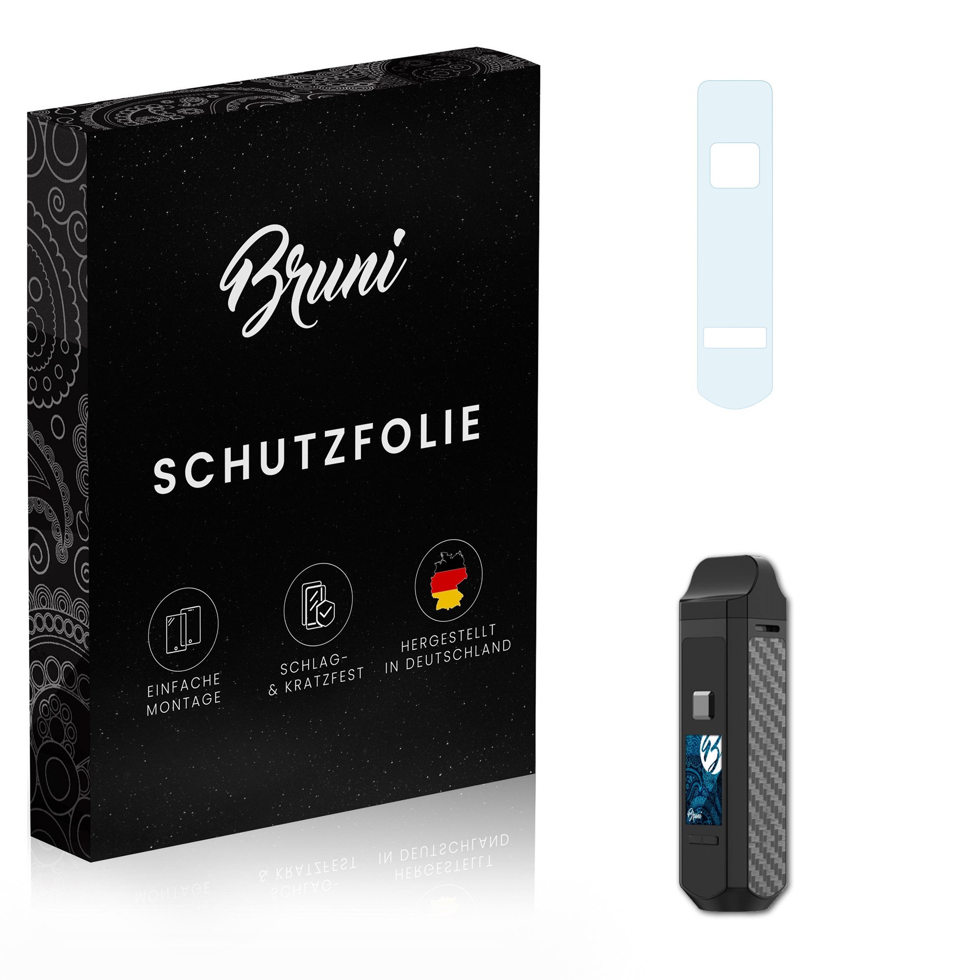 Bruni Schutzfolie Glasklare Displayschutzfolie für Smok RPM40, (2 Folien), praktisch unsichtbar