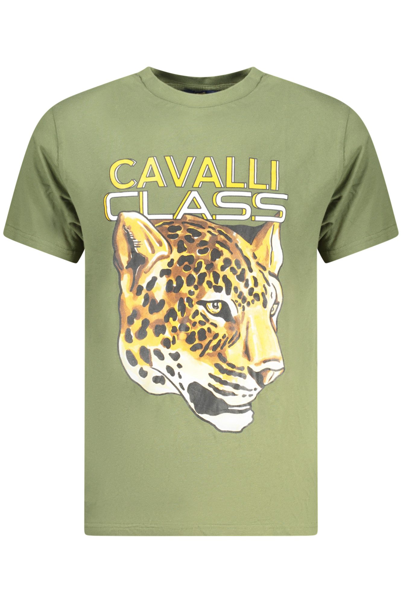 Cavalli Class T-Shirt Stylisches Herren Kurzarm T-Shirt in Grün mit