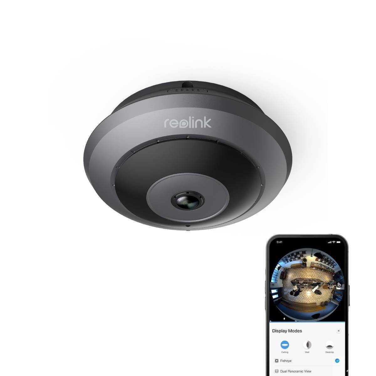 Reolink 6MP 360° Panorama WLAN Fisheye-Kamera Series W520 Überwachungskamera  (Bewegungserkennung, Personenerkennung, 2-Wege-Audio)