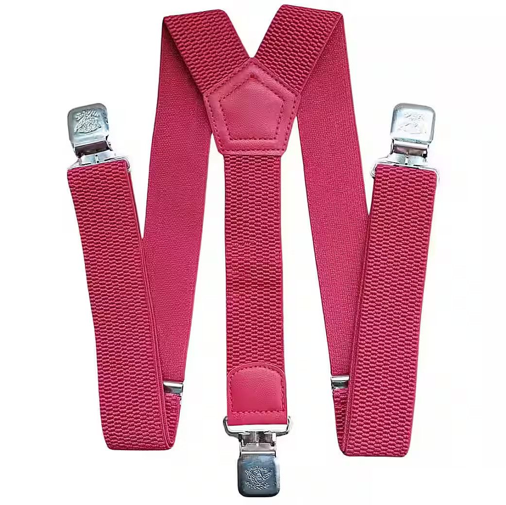 Ware aus aller Welt Hosenträger rot starke Y Hosenträger 40 mm breit mit starke Krallenclips