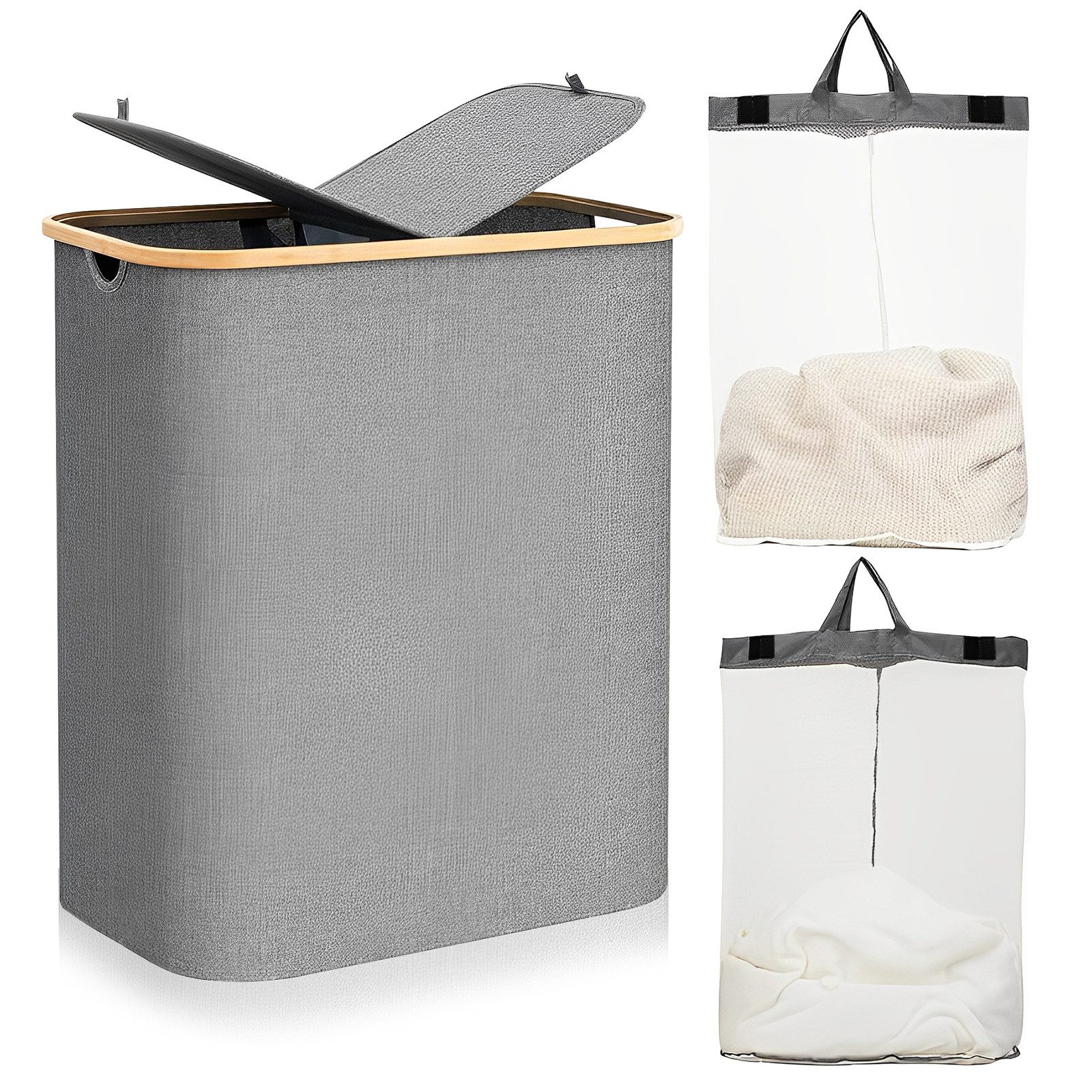 Wäschekorb 150L Wäschekorb mit Herausnehmbarer und Waschbarer Innentasche