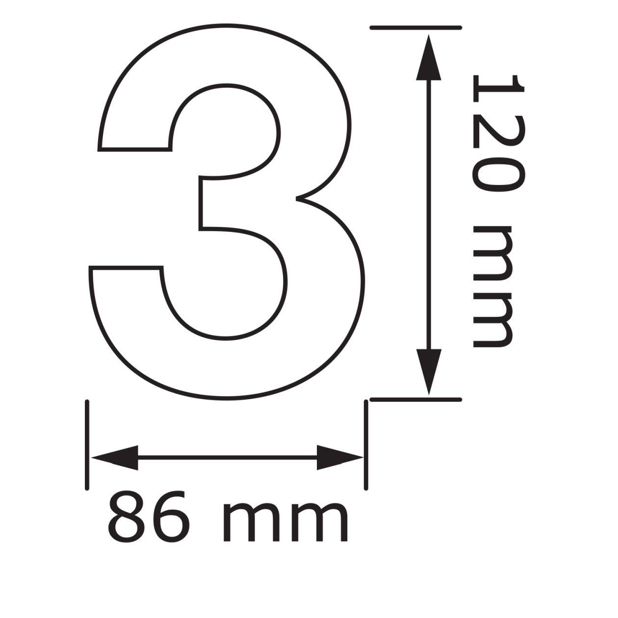 Thumbnail - Bravios Briefkasten Hausnummer ''3'' Edelstahl