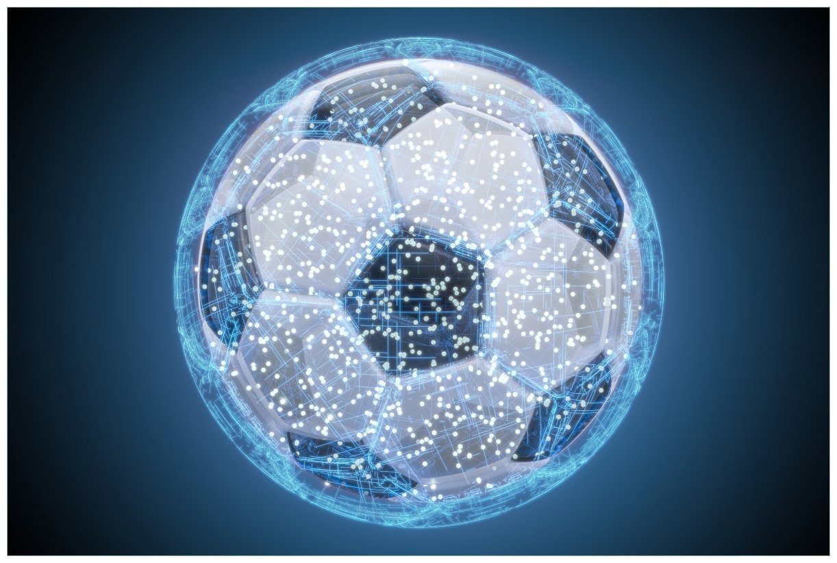Wallario Wandfolie, Fußball digital - Netzwerk in blau, in verschiedenen Ausführungen