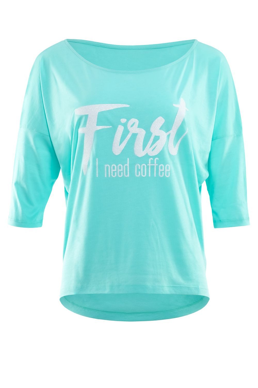 Winshape 3/4-Arm-Shirt MCS001 ultra leicht mit weißem Glitzer-Aufdruck