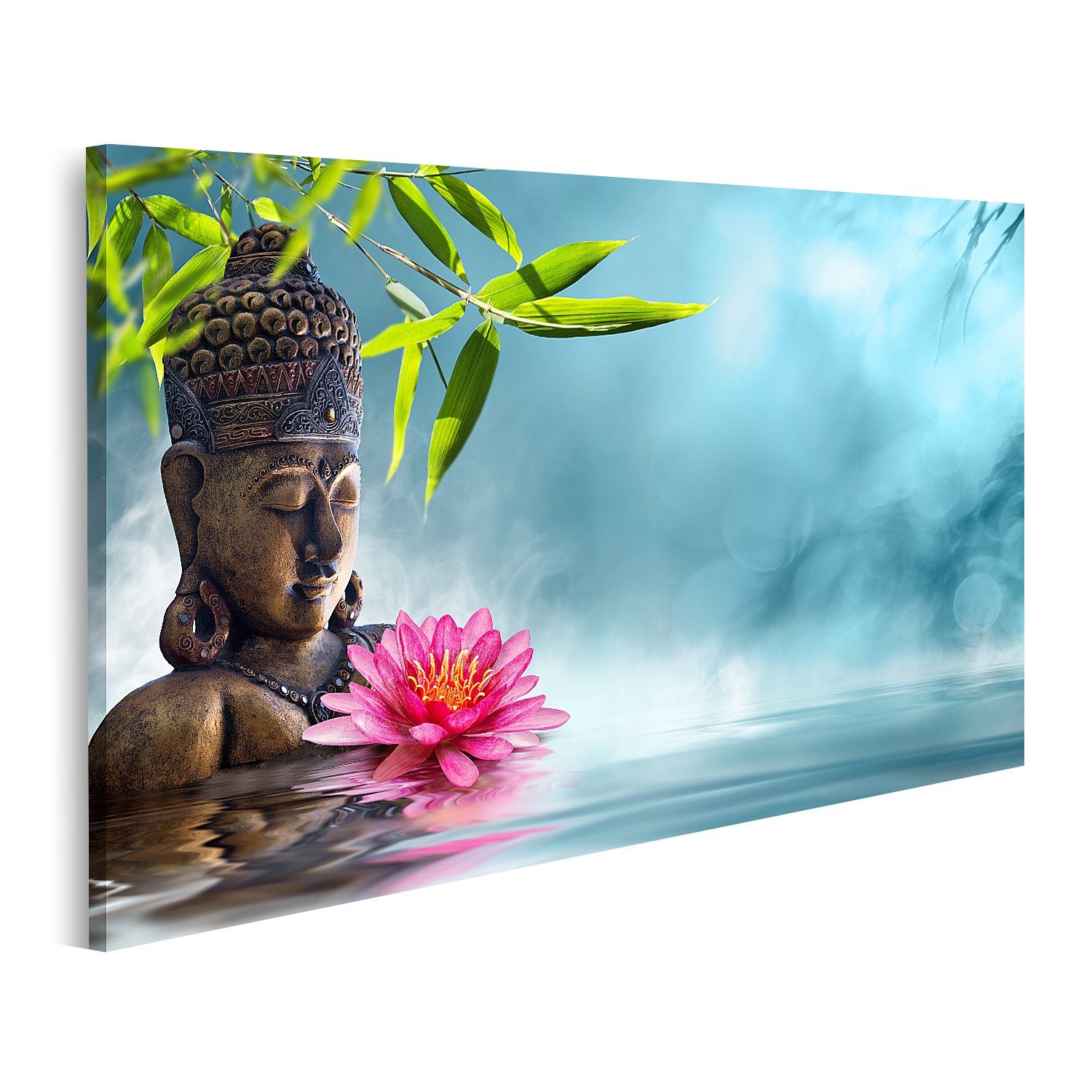 islandburner Leinwandbild Bild auf Leinwand buddha meditation teich